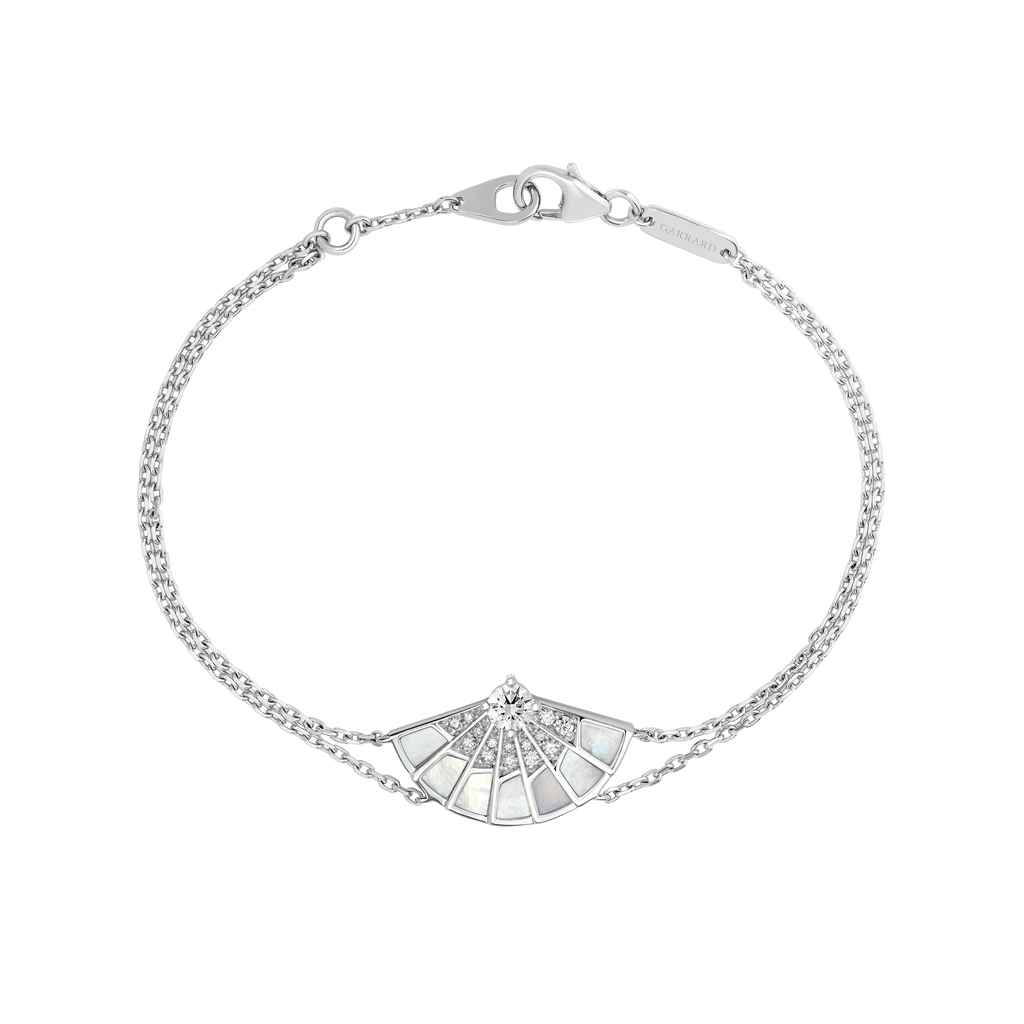 Garrard Fanfare Symphony jewellery collection Diamond and Mother of Pearl Bracelet In 18ct White Gold 2018274 Hero View