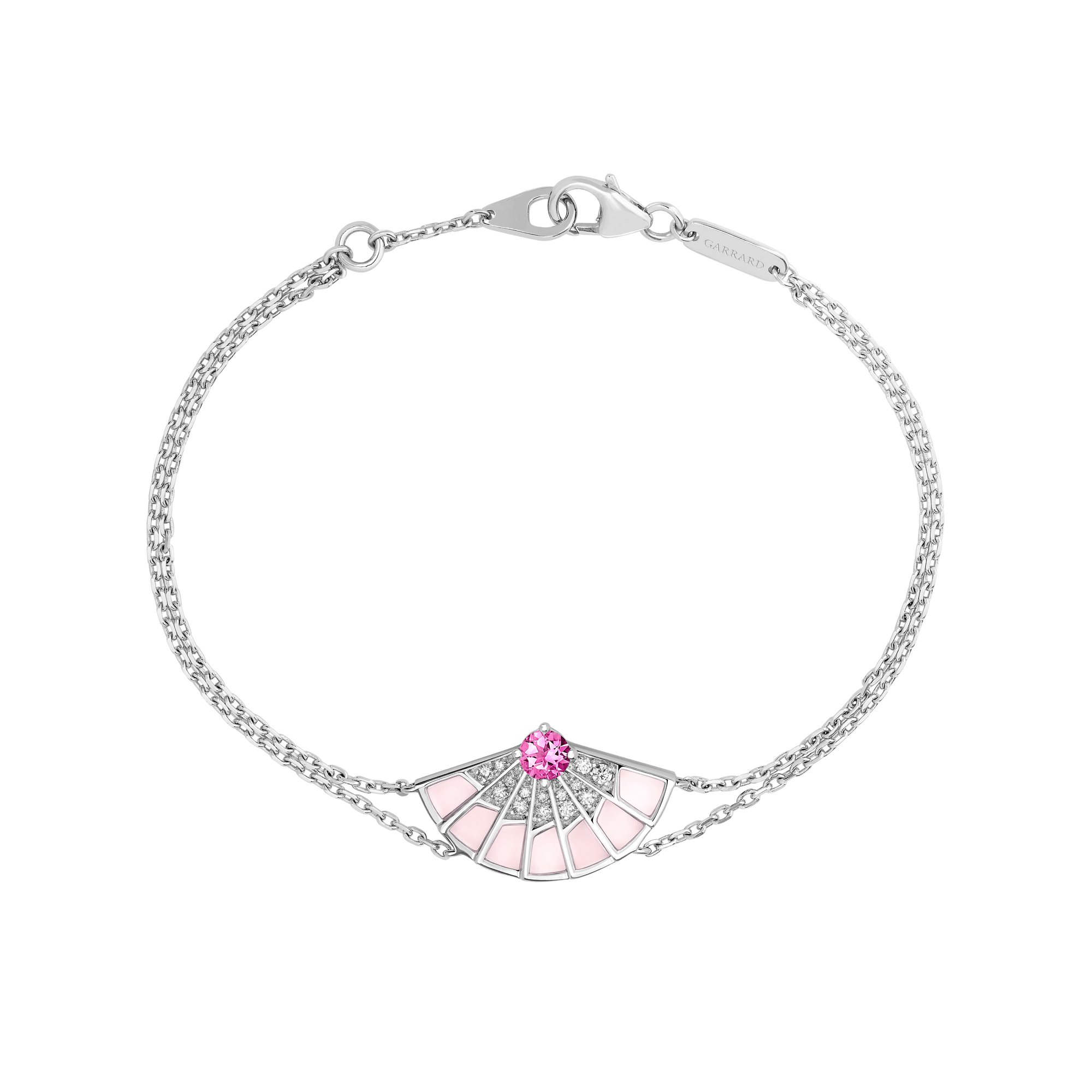 Garrard Fanfare Symphony jewellery collection Pink Tourmaline and Pink Opal Bracelet In 18ct White Gold with Diamonds 2018268 Hero View