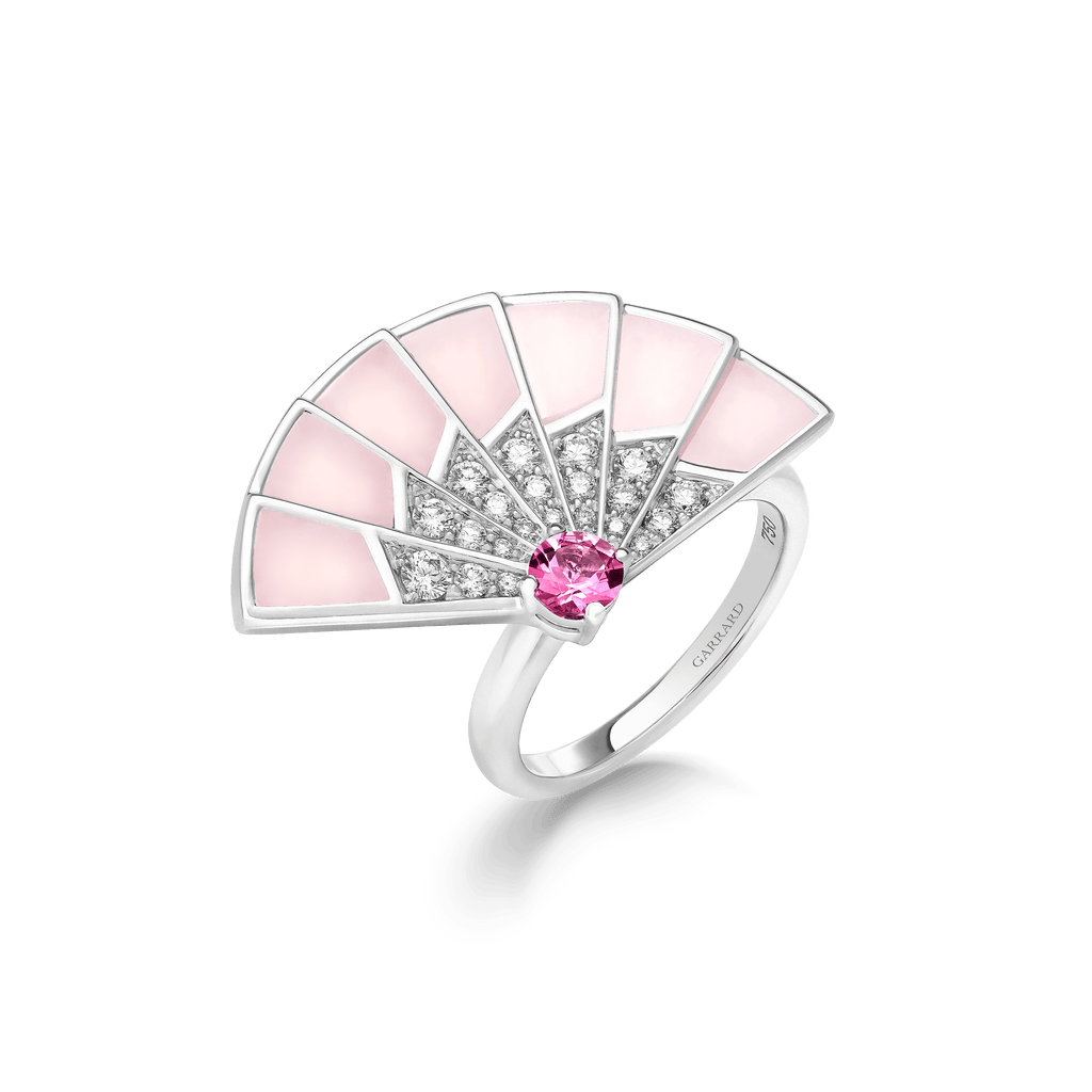 Garrard Fanfare Symphony jewellery collection Pink Tourmaline and Pink Opal Ring In 18ct White Gold with Diamonds 2018279 Hero View