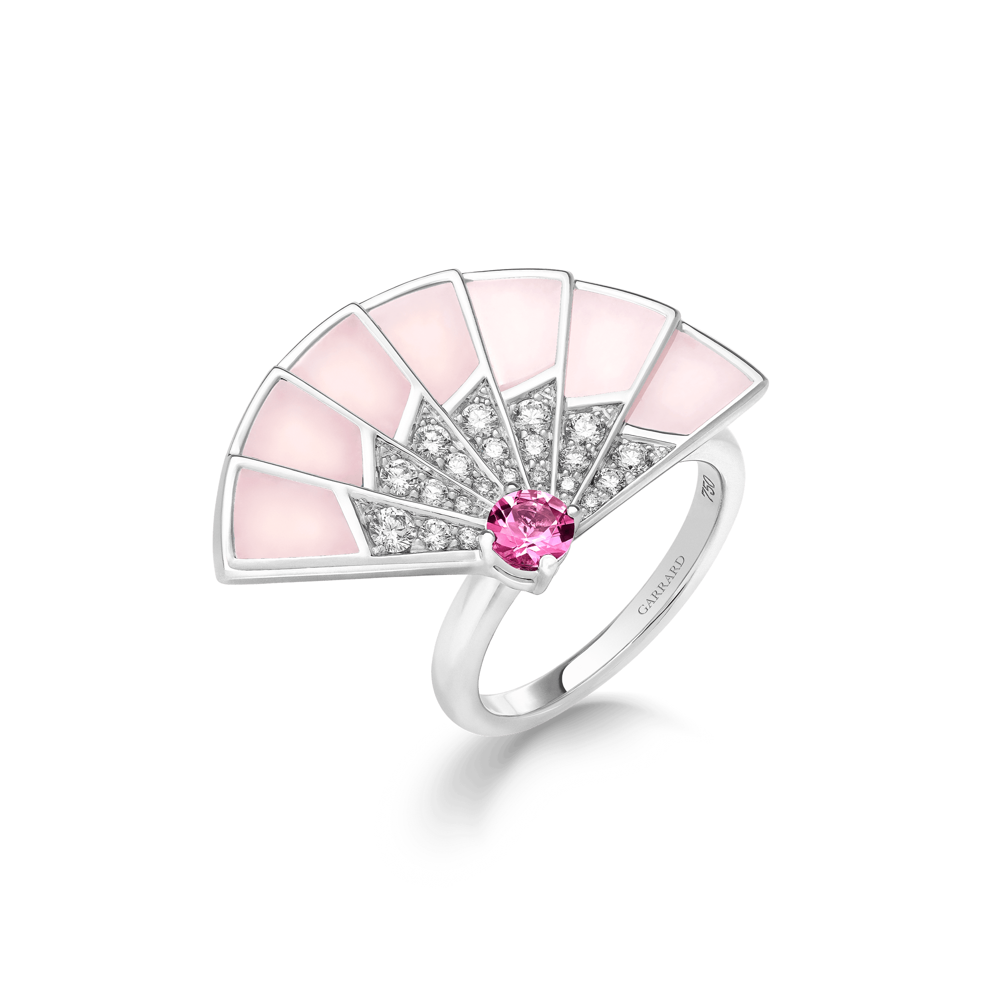 Garrard Fanfare Symphony jewellery collection Pink Tourmaline and Pink Opal Ring In 18ct White Gold with Diamonds 2018279 Hero View