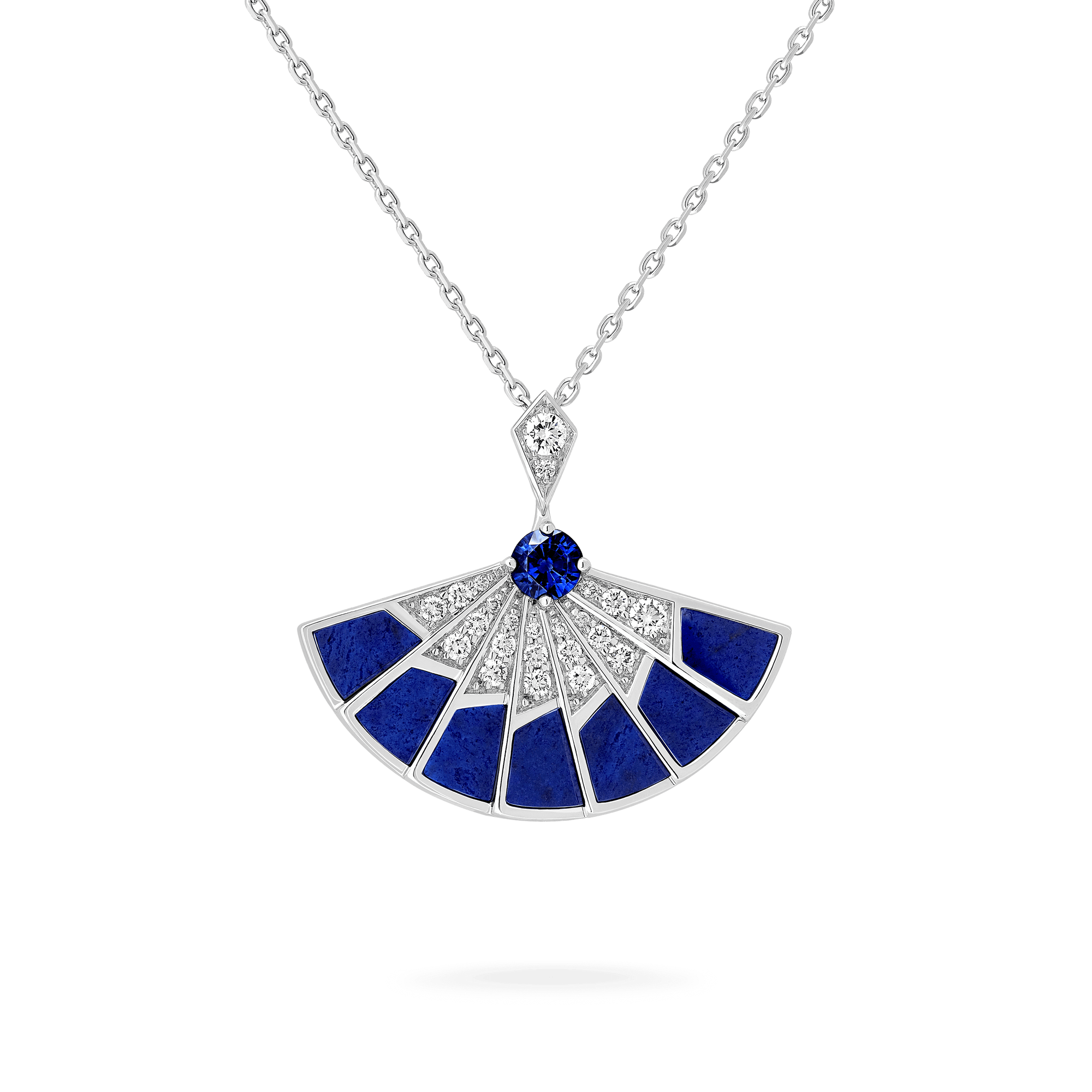 Garrard Fanfare Symphony jewellery collection Sapphire and Lapis Lazuli Slider Pendant In 18ct White Gold with Diamonds 2018256 Hero View