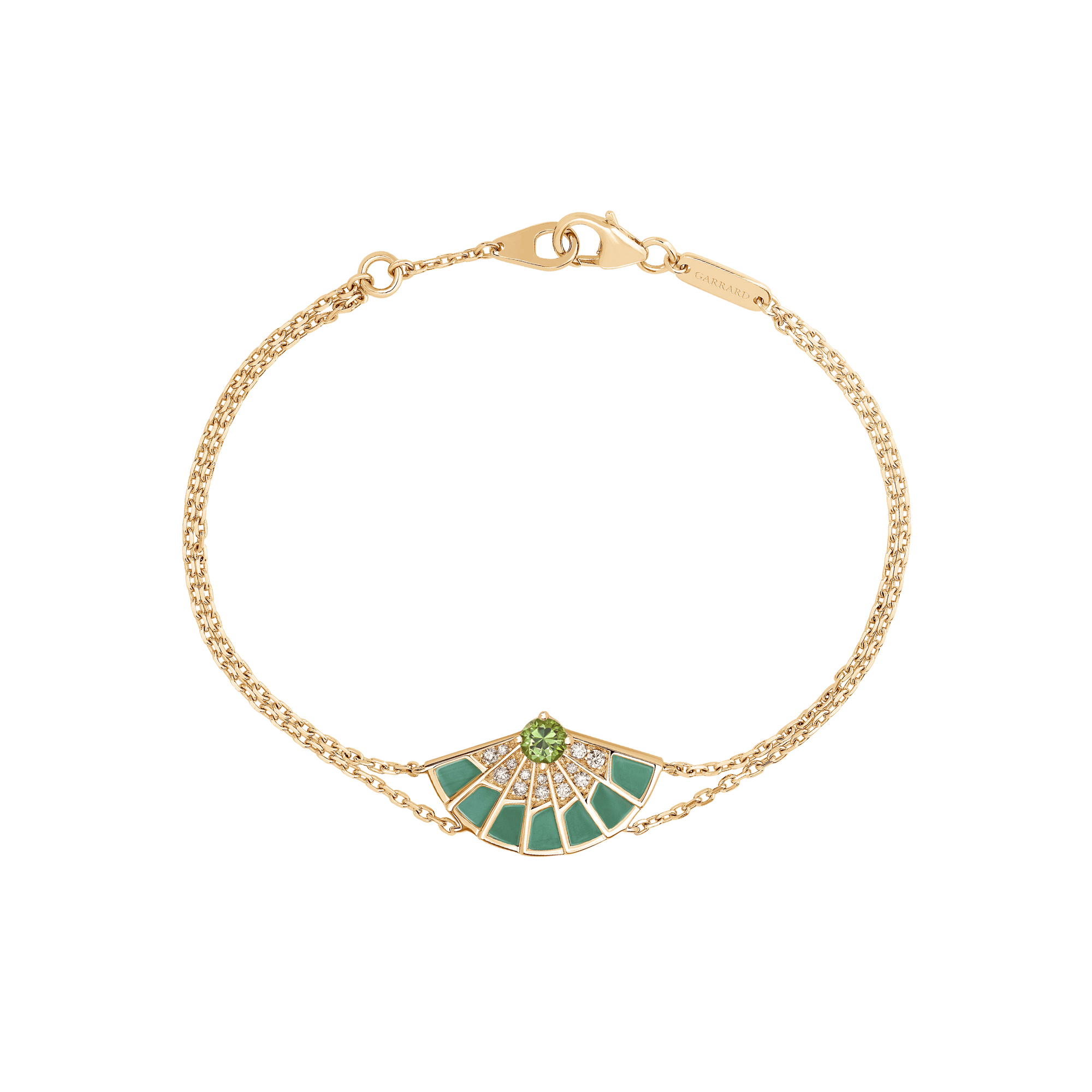 Garrard Fanfare Symphony jewellery collection Tsavorite and Apple Malachite Bracelet In 18ct Yellow Gold with Diamonds 2018549 Hero