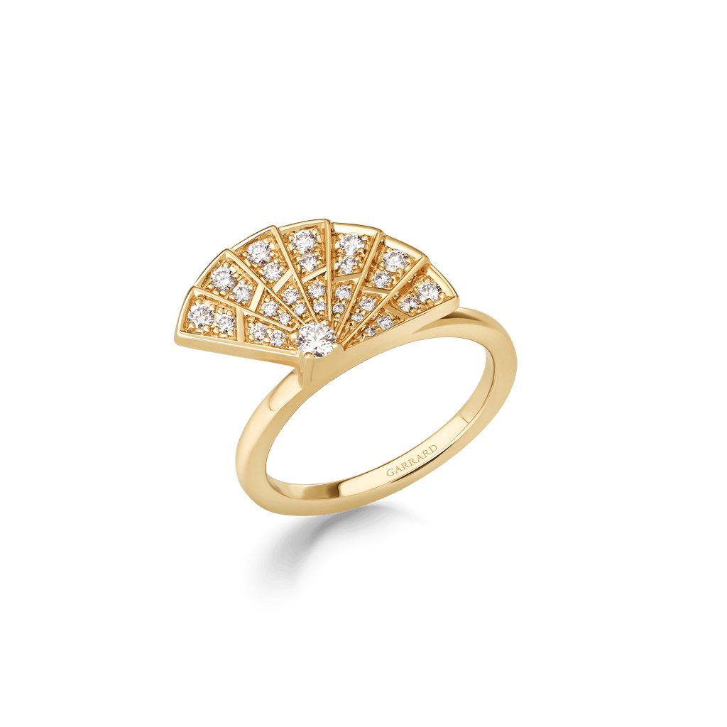 Garrard Fanfare collection Mini Icon Ring in 18ct Yellow Gold with Diamonds 2018778 Hero View