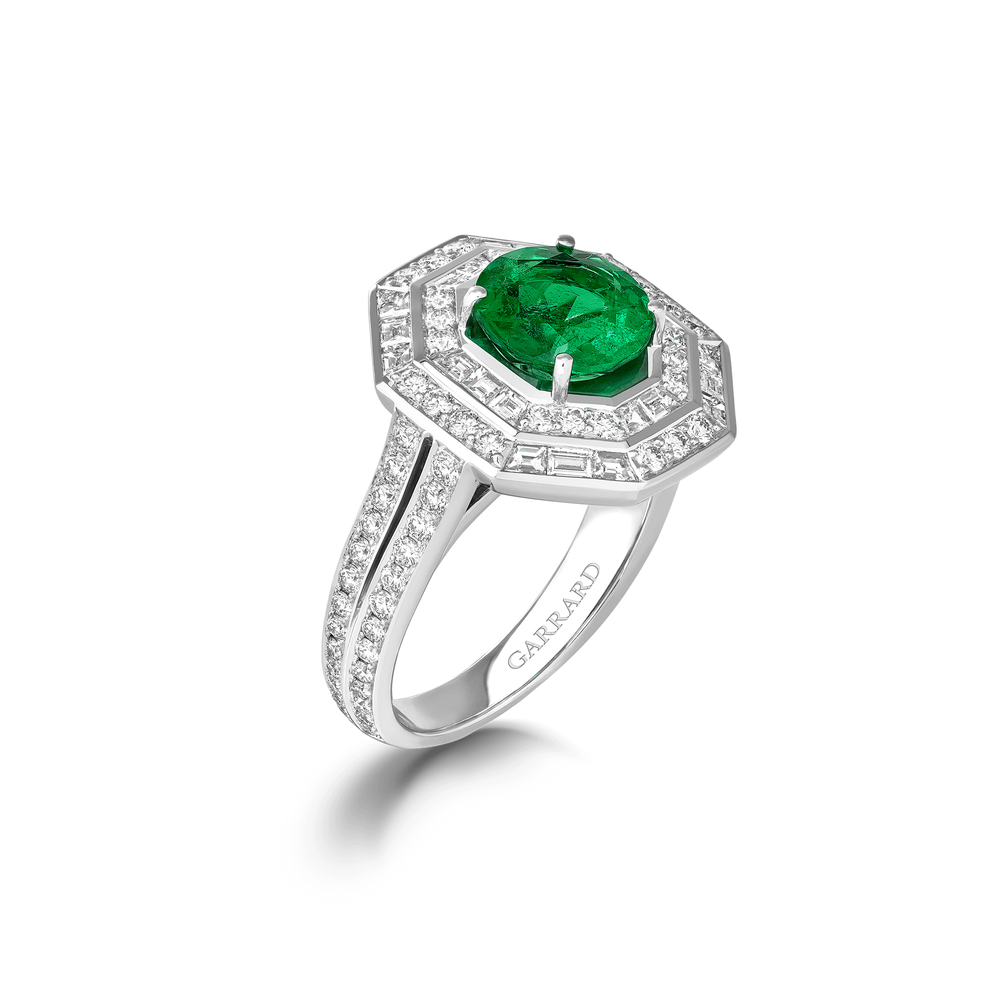 Jewelled Vault 1.95ct Round Colombian Emerald and Diamond High Jewelle