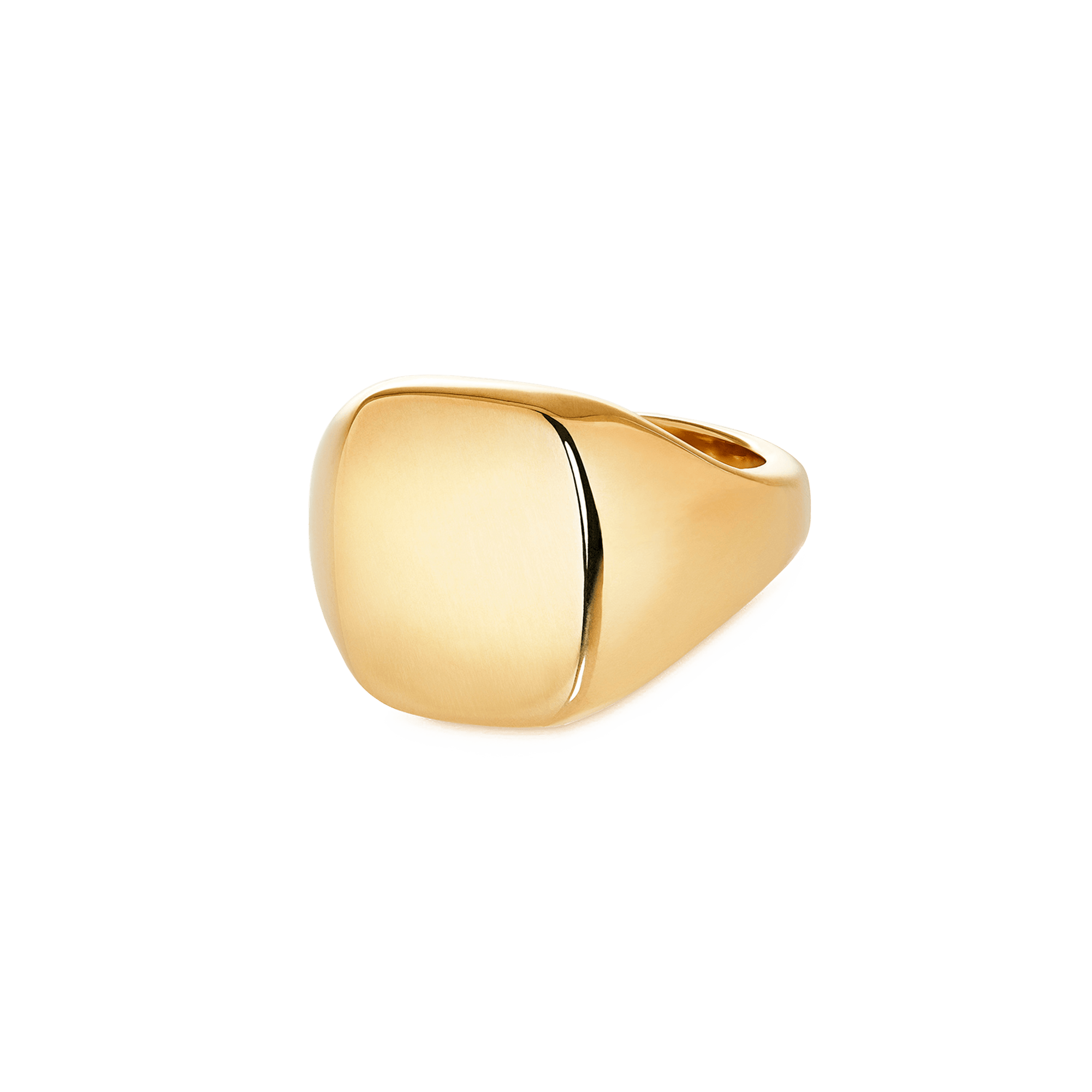 Garrard Large Squared Signet Ring yellow gold