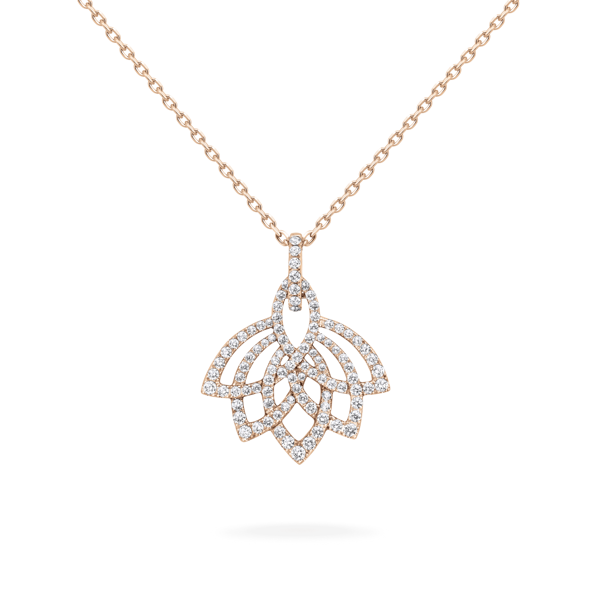 Lotus Blossom Diamond Pendant In 18K Rose Gold Garrard 1735