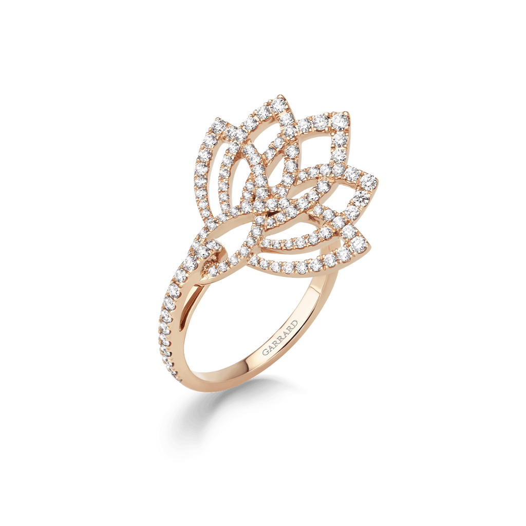 Garrard Lotus Jewellery Collection Lotus Blossom Diamond Ring in 18k Rose Gold, 2019304, Hero