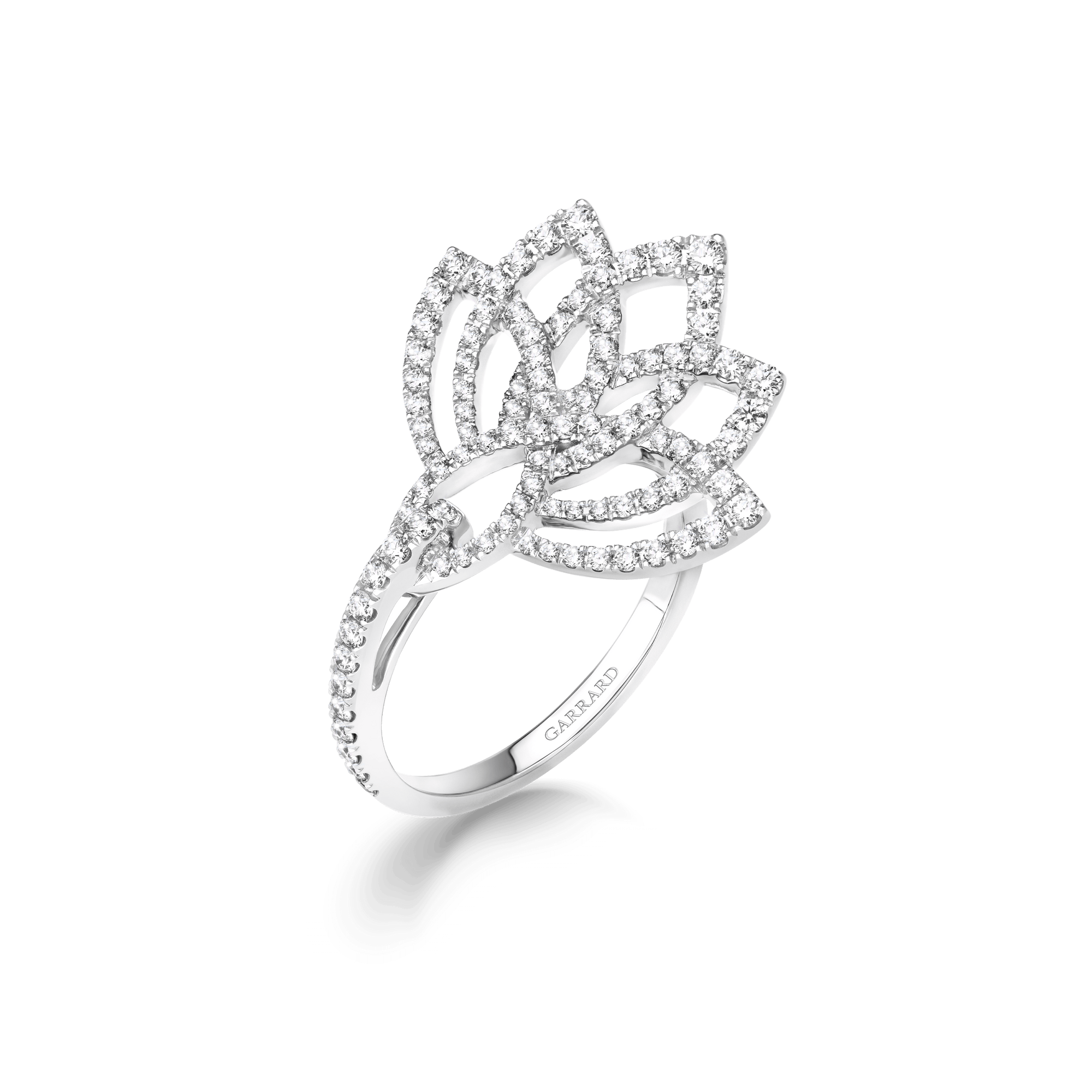 Garrard Lotus Jewellery Collection Lotus Blossom Diamond Ring in 18k White Gold, 2019302, Hero