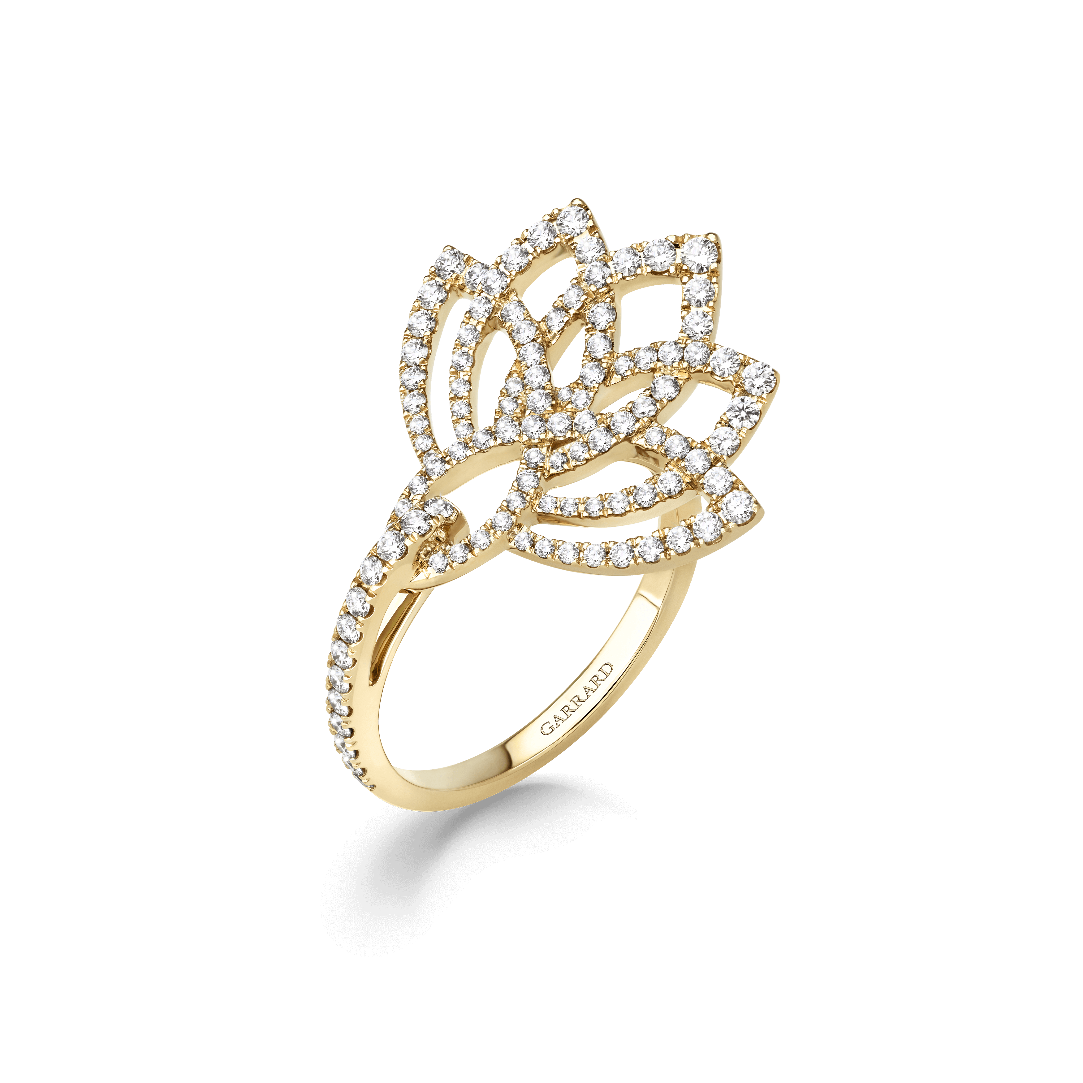 Lotus Blossom Diamond Ring | In 18K Yellow Gold