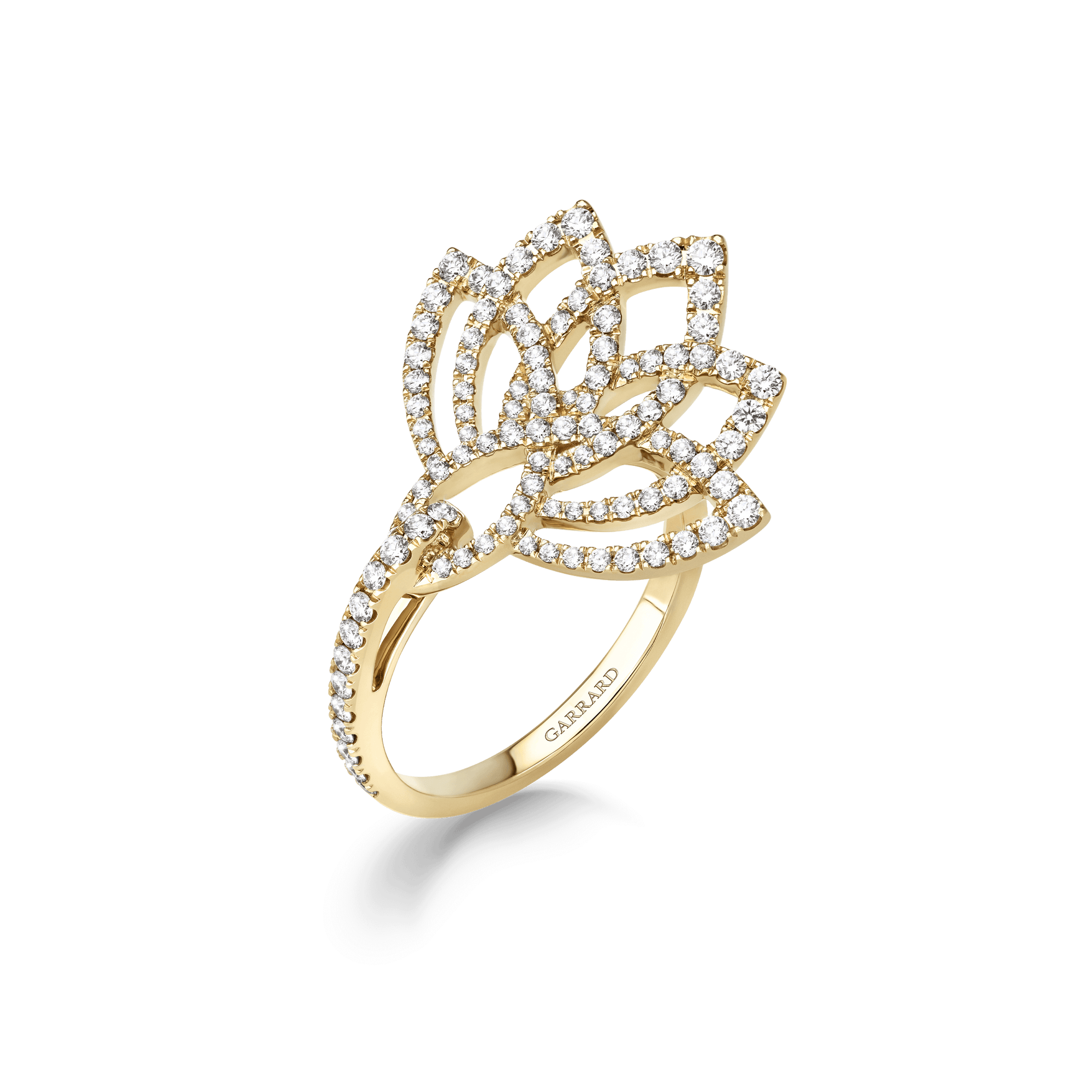 Garrard Lotus Jewellery Collection Lotus Blossom Diamond Ring in 18k Yellow Gold, 2019303, Hero