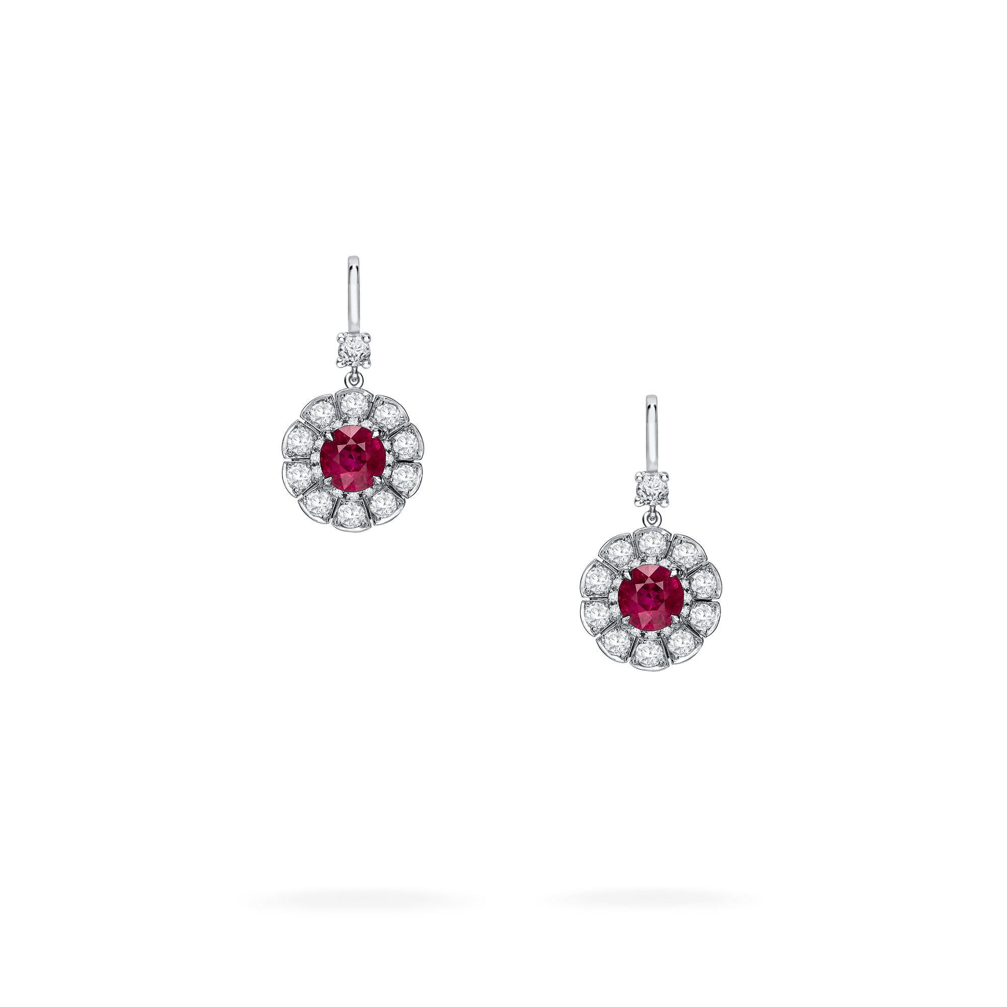 Garrard Marguerite Ruby and Diamond High Jewellery Earrings In Platinum 2015491 Hero