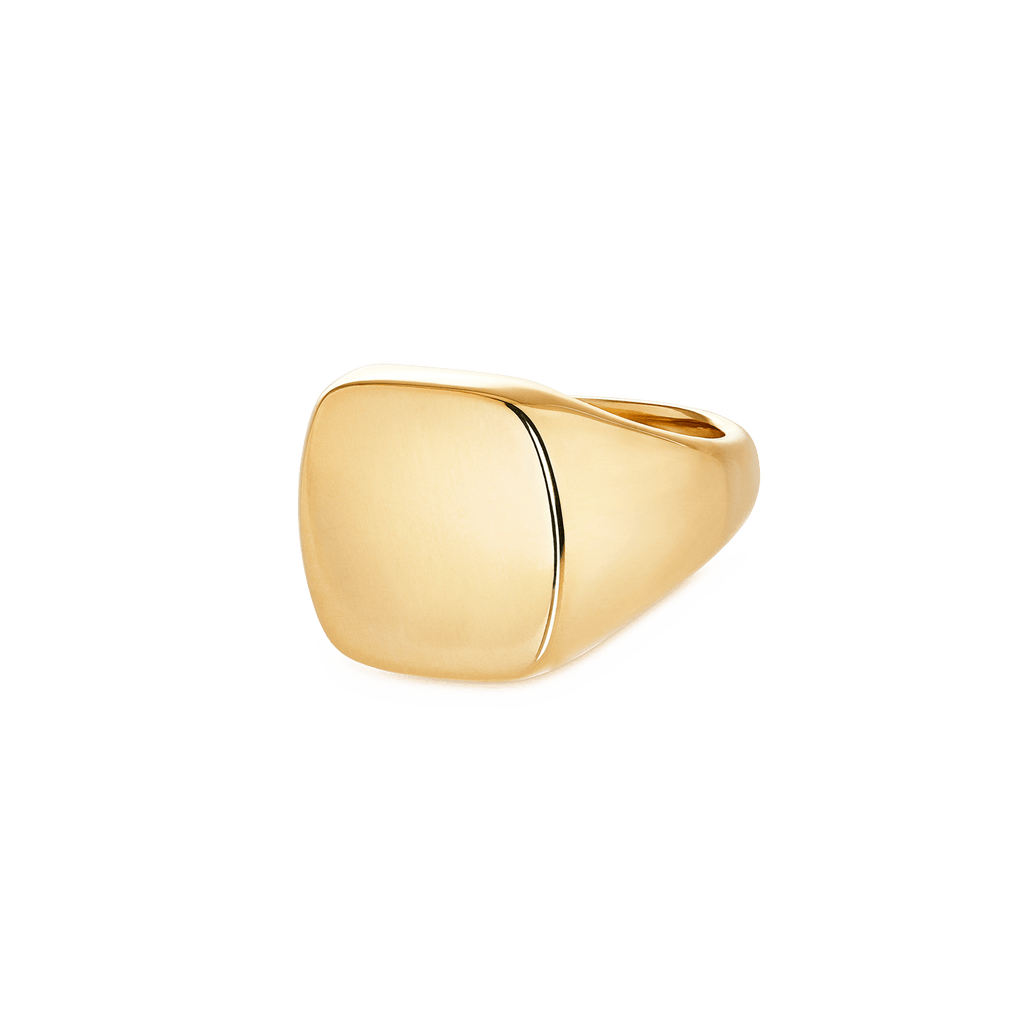 Garrard Medium Squared Signer Ring yellow gold