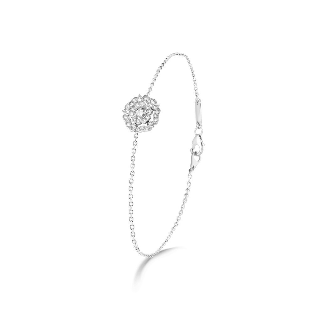 Garrard Mini Icons collection Tudor Rose Bracelet in 18ct White Gold with Diamonds 2012432 Hero View
