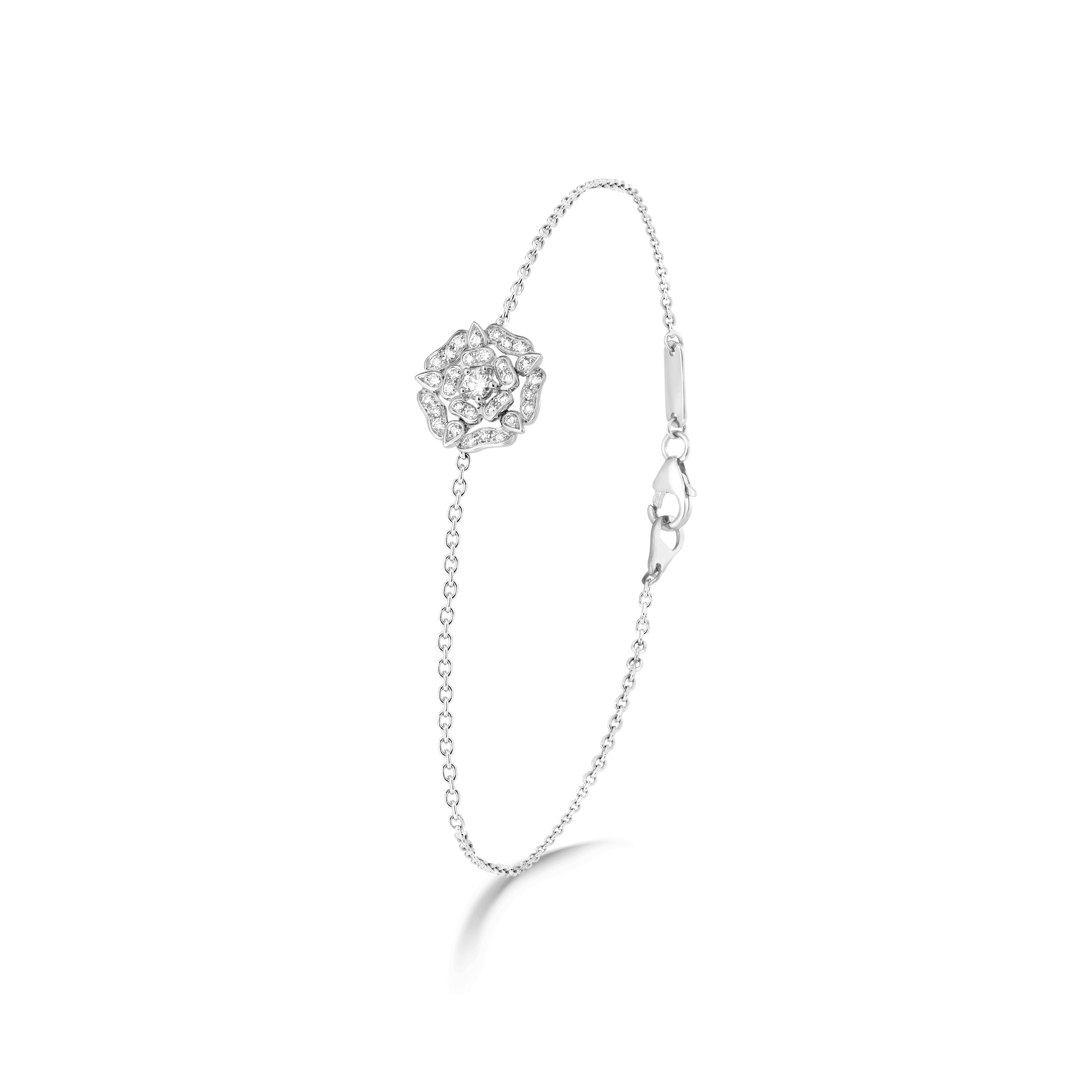Garrard Mini Icons collection Tudor Rose Bracelet in 18ct White Gold with Diamonds 2012432 Hero View