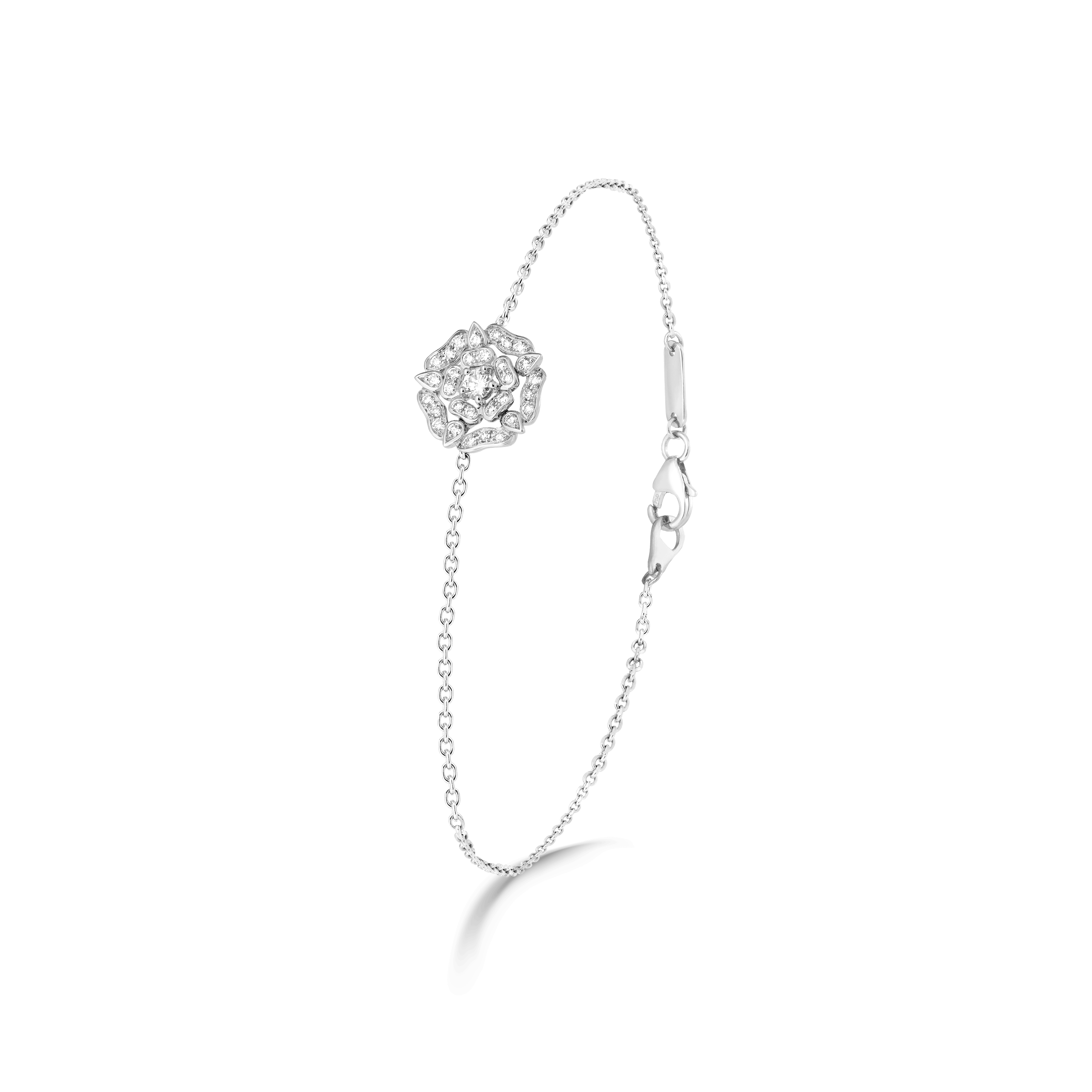 Garrard Mini Icons collection Tudor Rose Bracelet in 18ct White Gold with Diamonds 2012432 Hero View