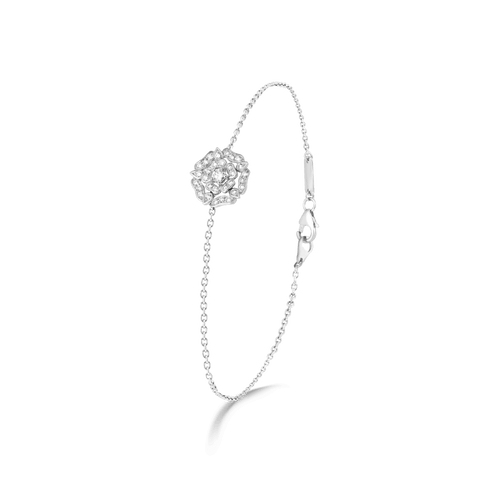 Garrard Mini Icons collection Tudor Rose Bracelet in 18ct White Gold with Diamonds 2012432 Hero View