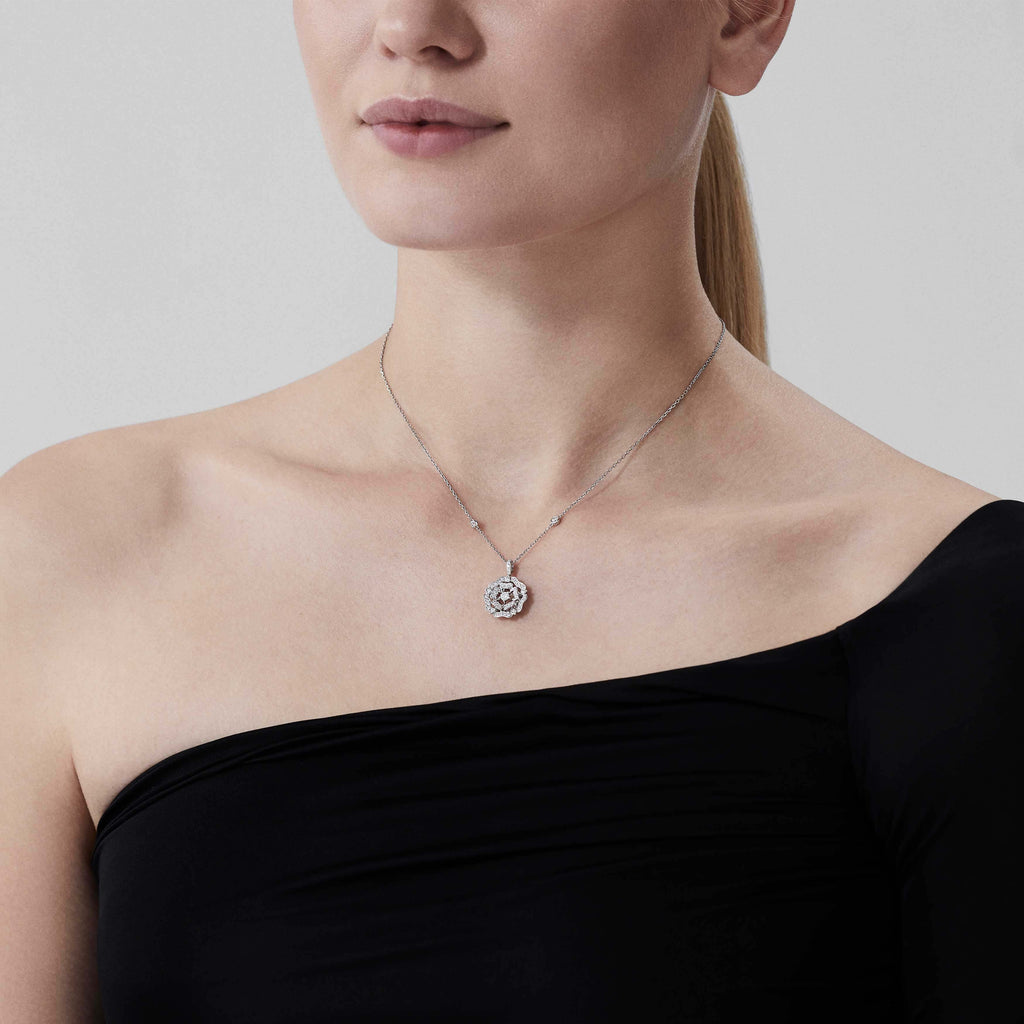 Garrard Mini Icons collection Tudor Rose Bracelet in 18ct White gold with Diamonds 2012107 On Model