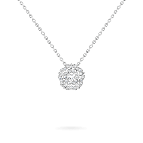 Garrard Mini Icons collection Tudor Rose Necklace in 18ct White Gold with Diamonds 2012431 Hero View 1