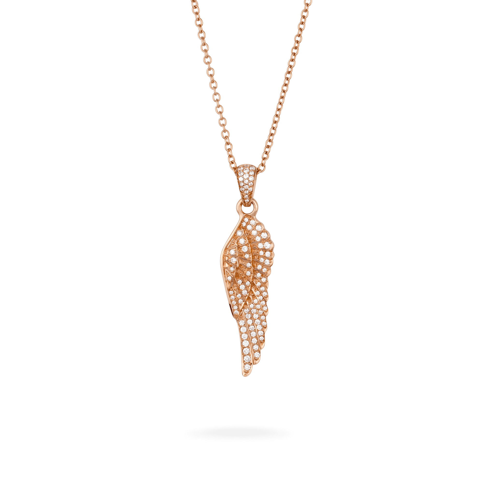 Garrard Mini Icons collection Wings Classic Pendant in 18ct Rose Gold with Diamonds 2011088 Hero View