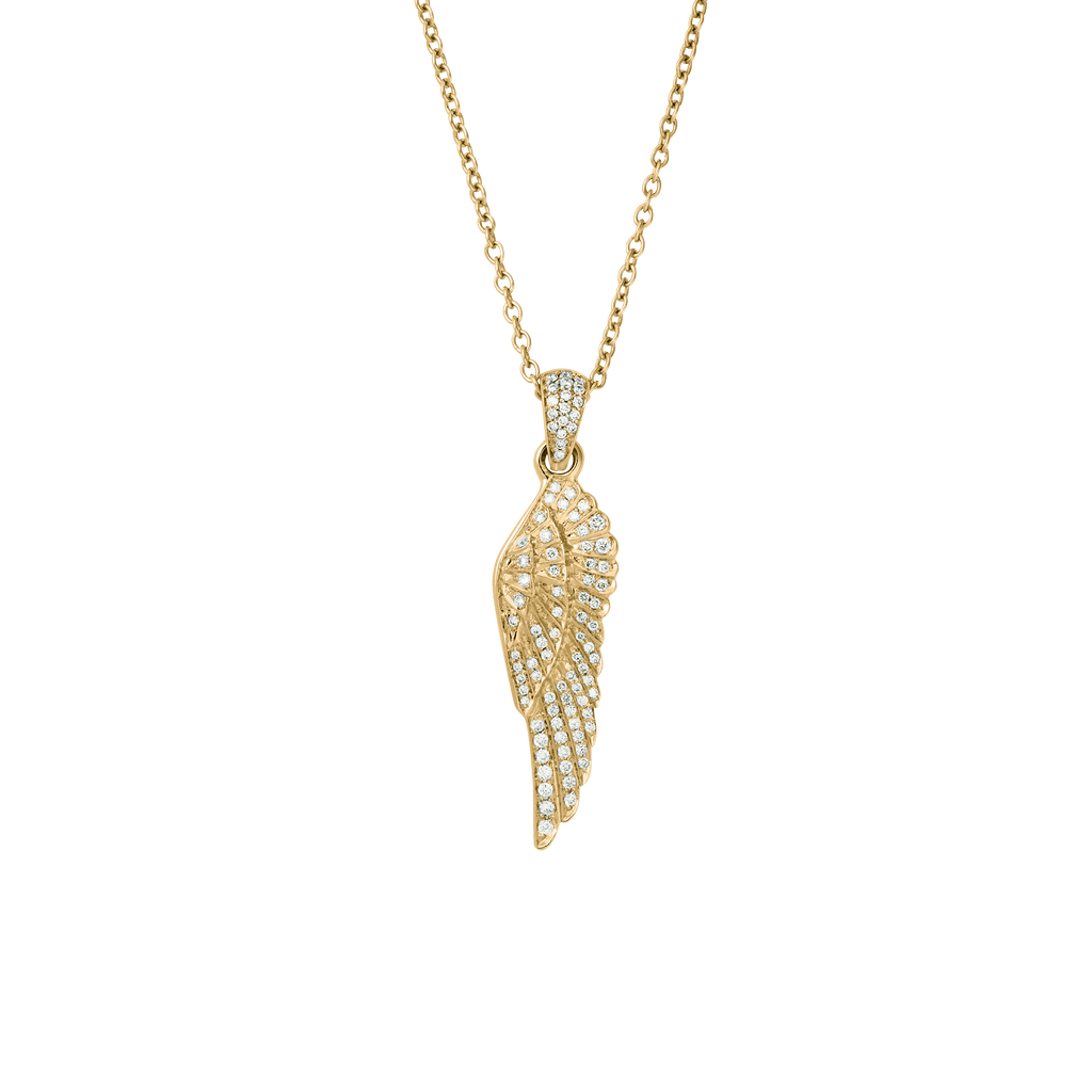 Garrard Mini Icons collection Wings Classic Pendant in 18ct Yellow Gold with Diamonds 2010591 Hero View