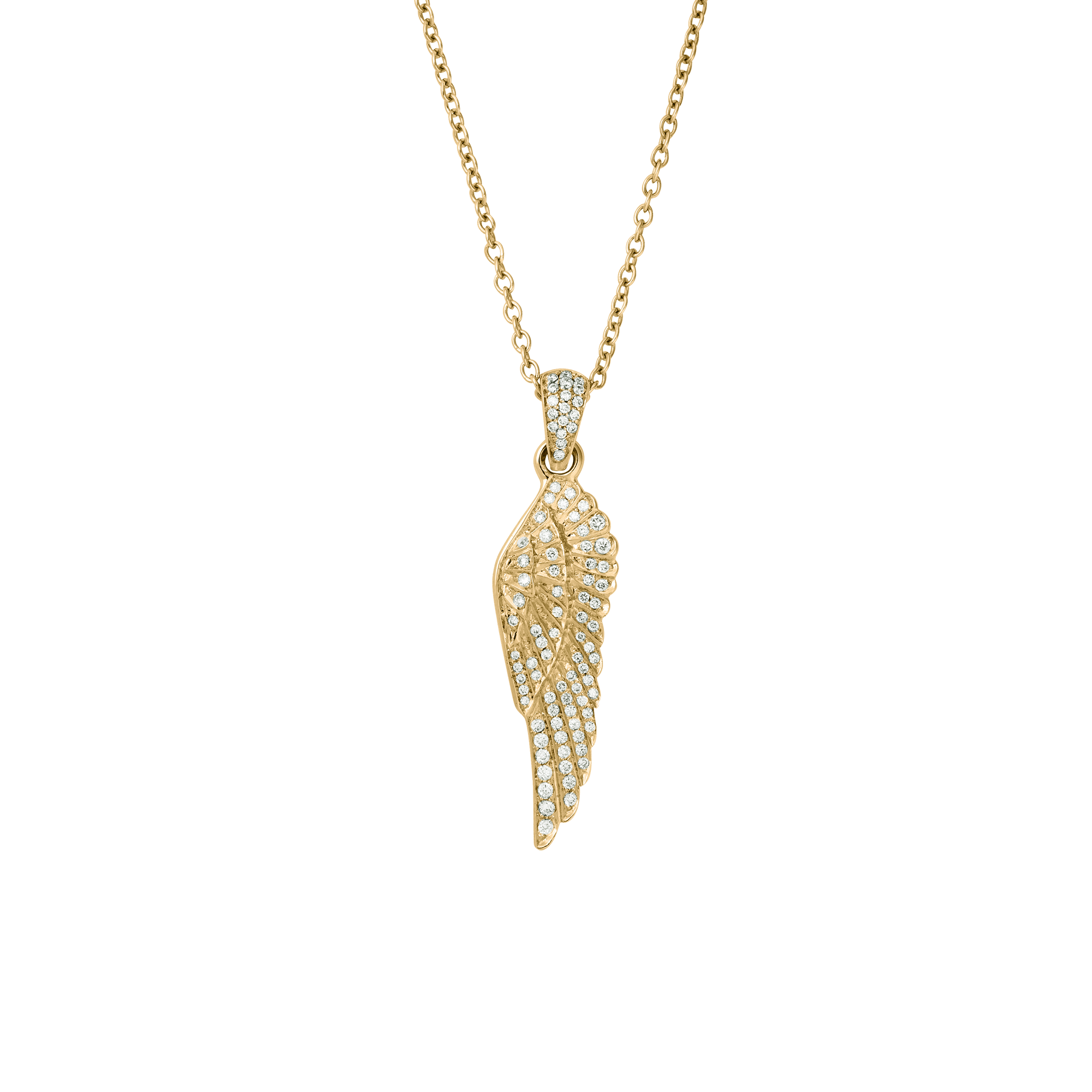 Garrard Mini Icons collection Wings Classic Pendant in 18ct Yellow Gold with Diamonds 2010591 Hero View