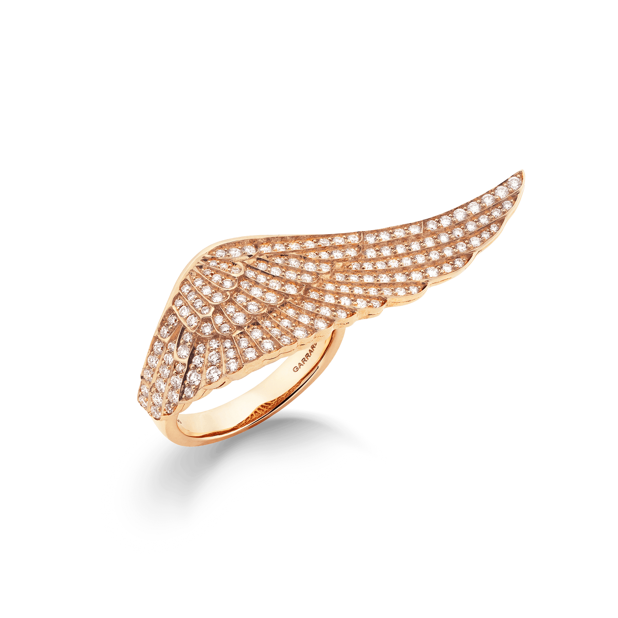 Garrard Mini Icons collection Wings Classic Ring in 18ct Rose Gold with Diamonds 2006814 Hero View 1