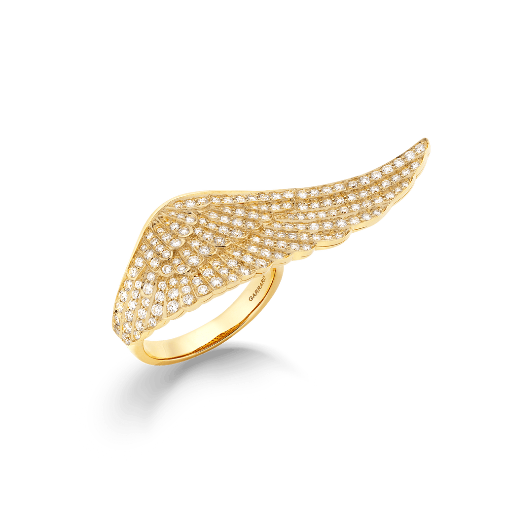 Garrard Mini Icons collection Wings Ring in 18ct Yellow Gold with Diamonds 2012075 Hero View 1