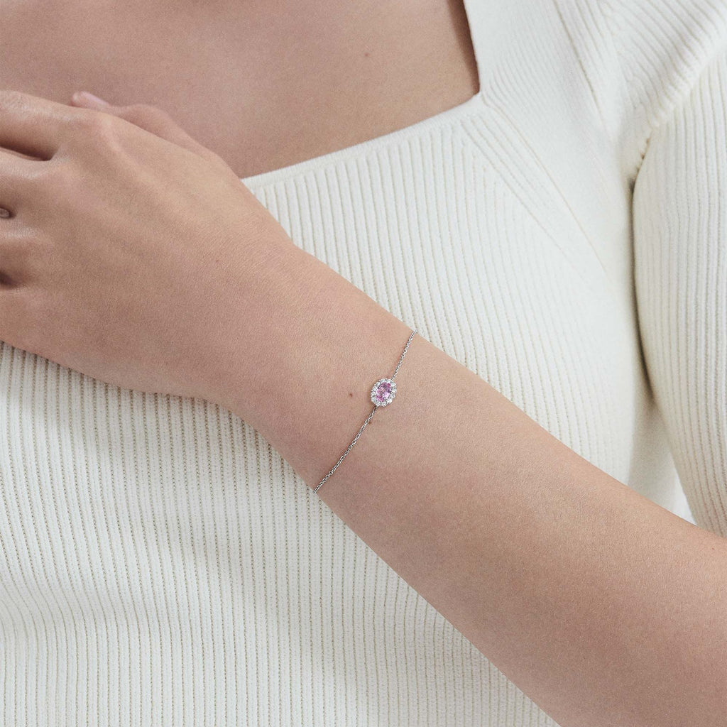 1735 Mini Icons Pink Sapphire Bracelet | In Platinum with Diamonds