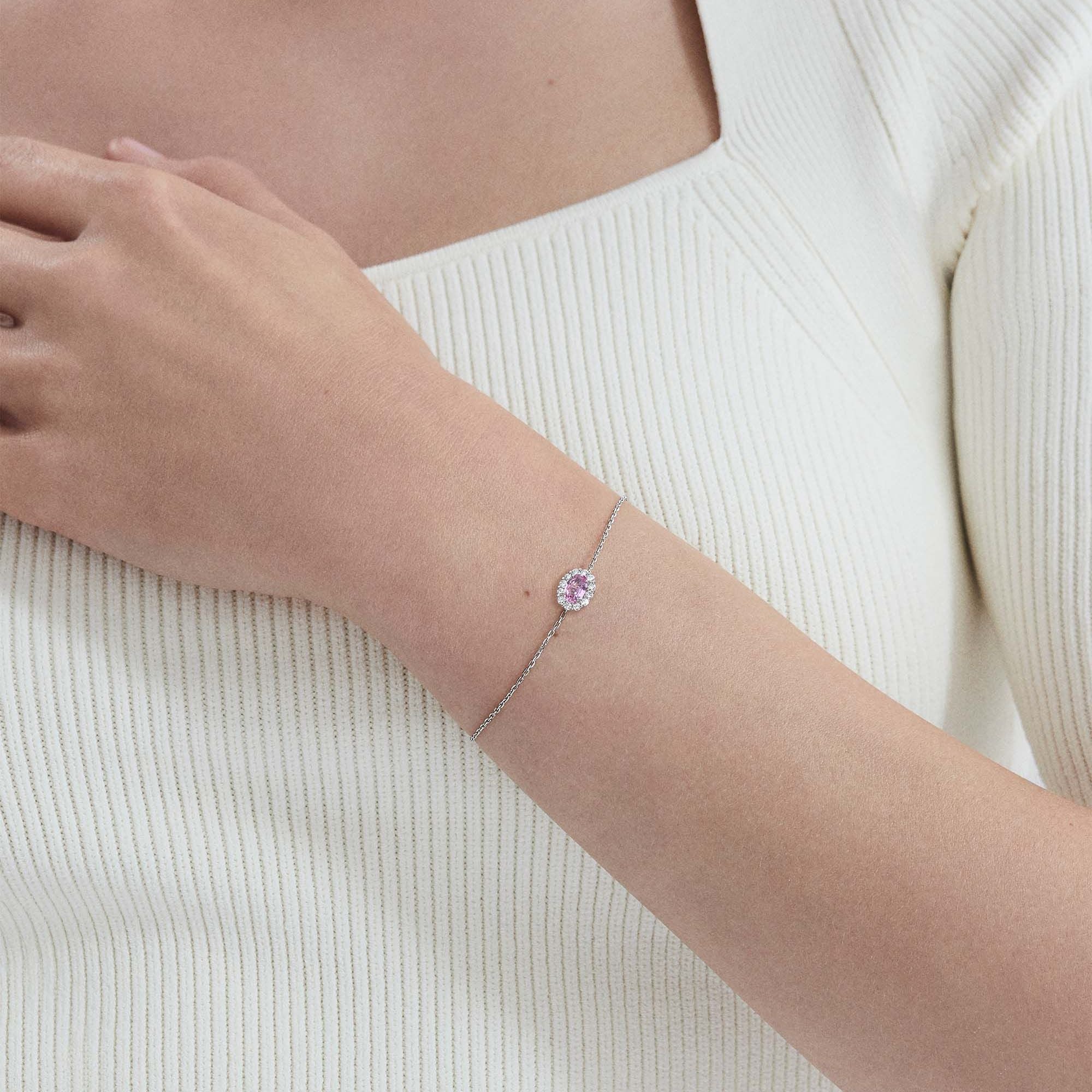 1735 Mini Icons Pink Sapphire Bracelet | In Platinum with Diamonds