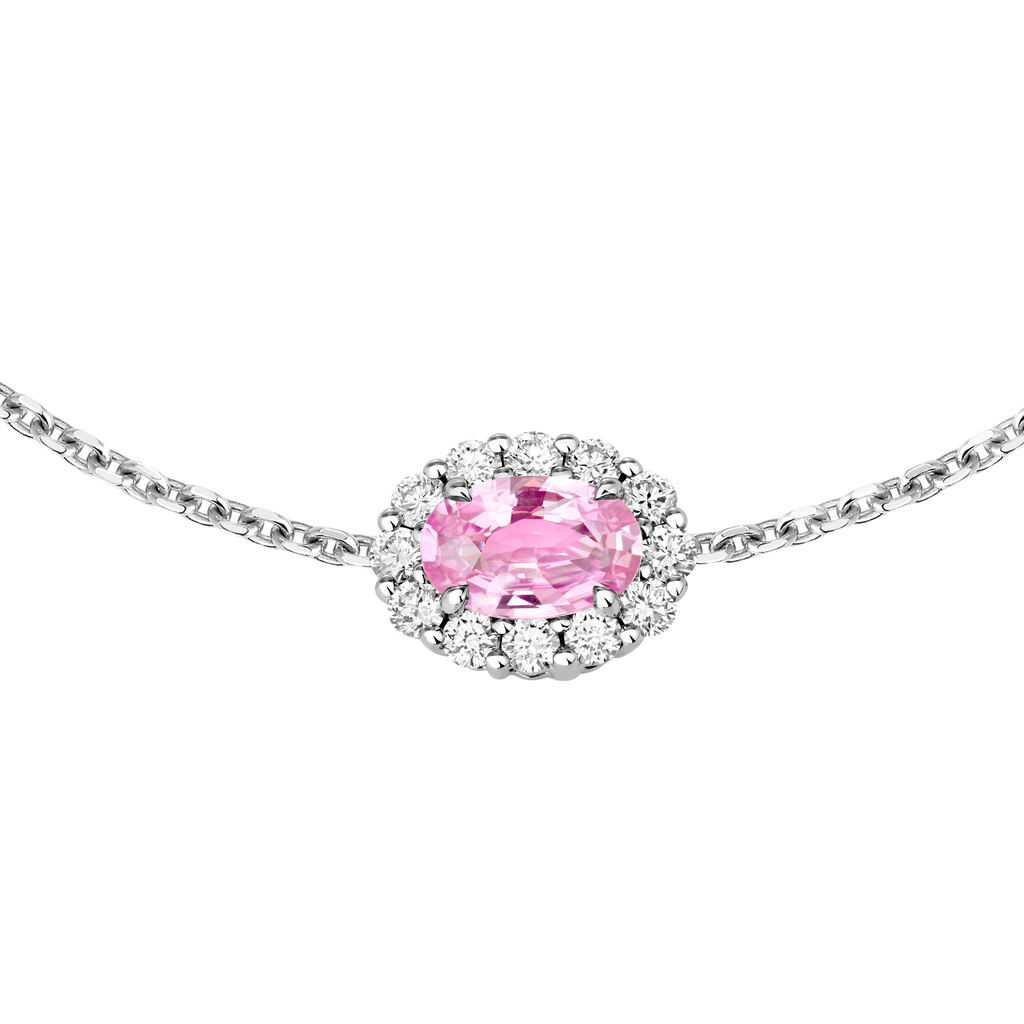 1735 Mini Icons Pink Sapphire Bracelet | In Platinum with Diamonds