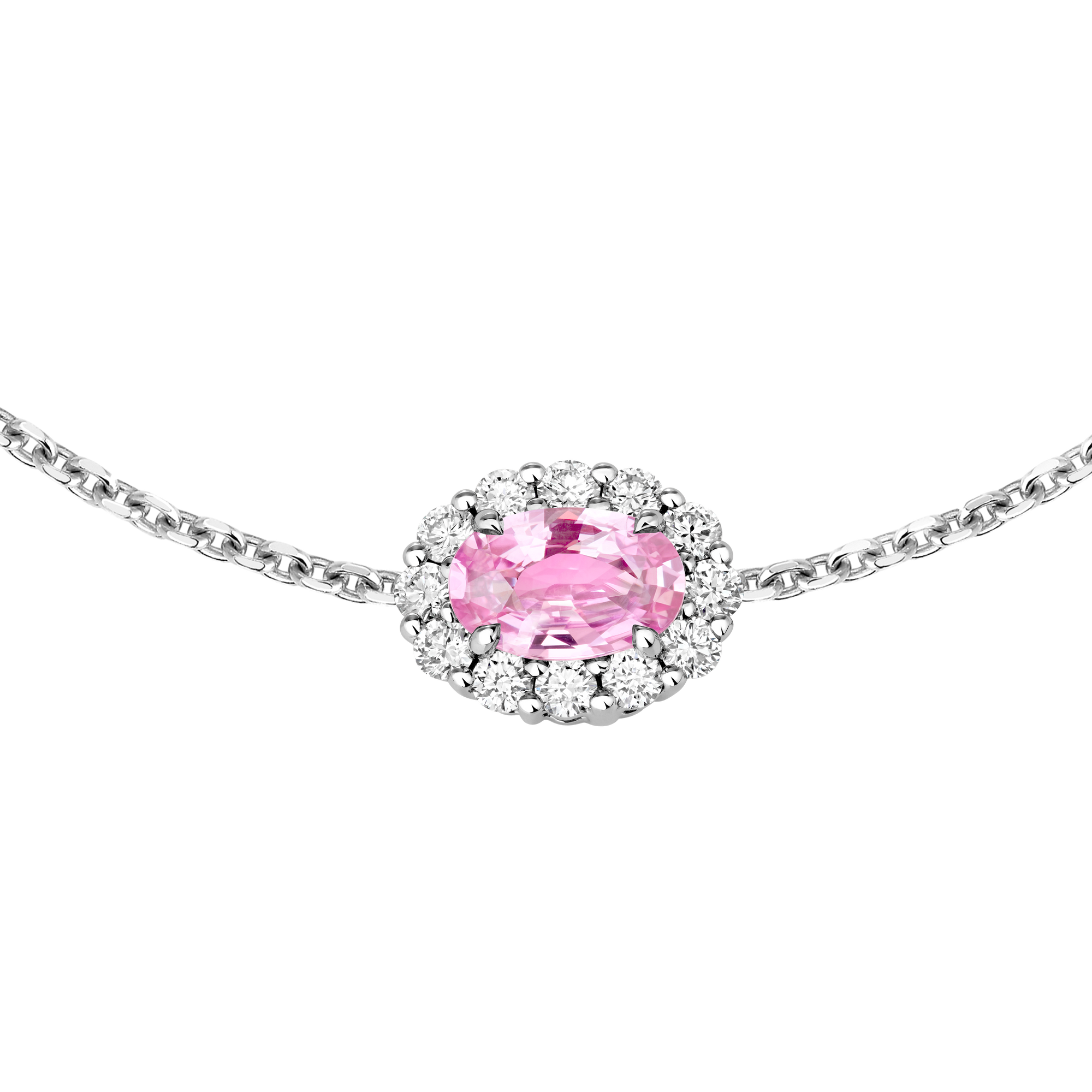 1735 Mini Icons Pink Sapphire Bracelet | In Platinum with Diamonds