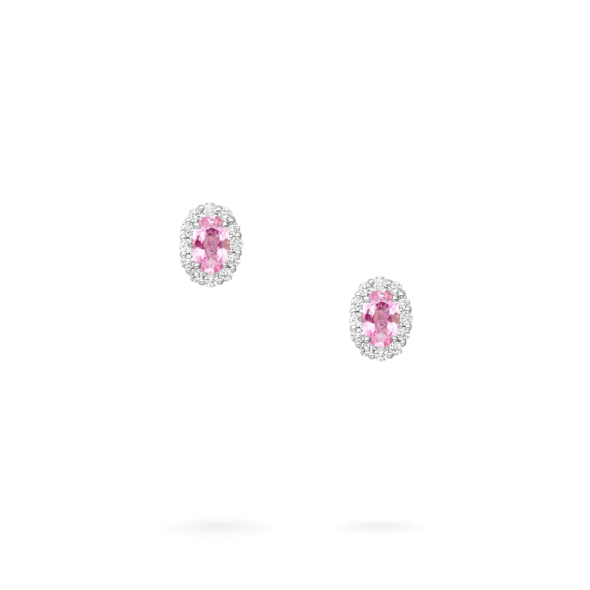 1735 Mini Icons Pink Sapphire Stud Earrings | In Platinum with Diamonds