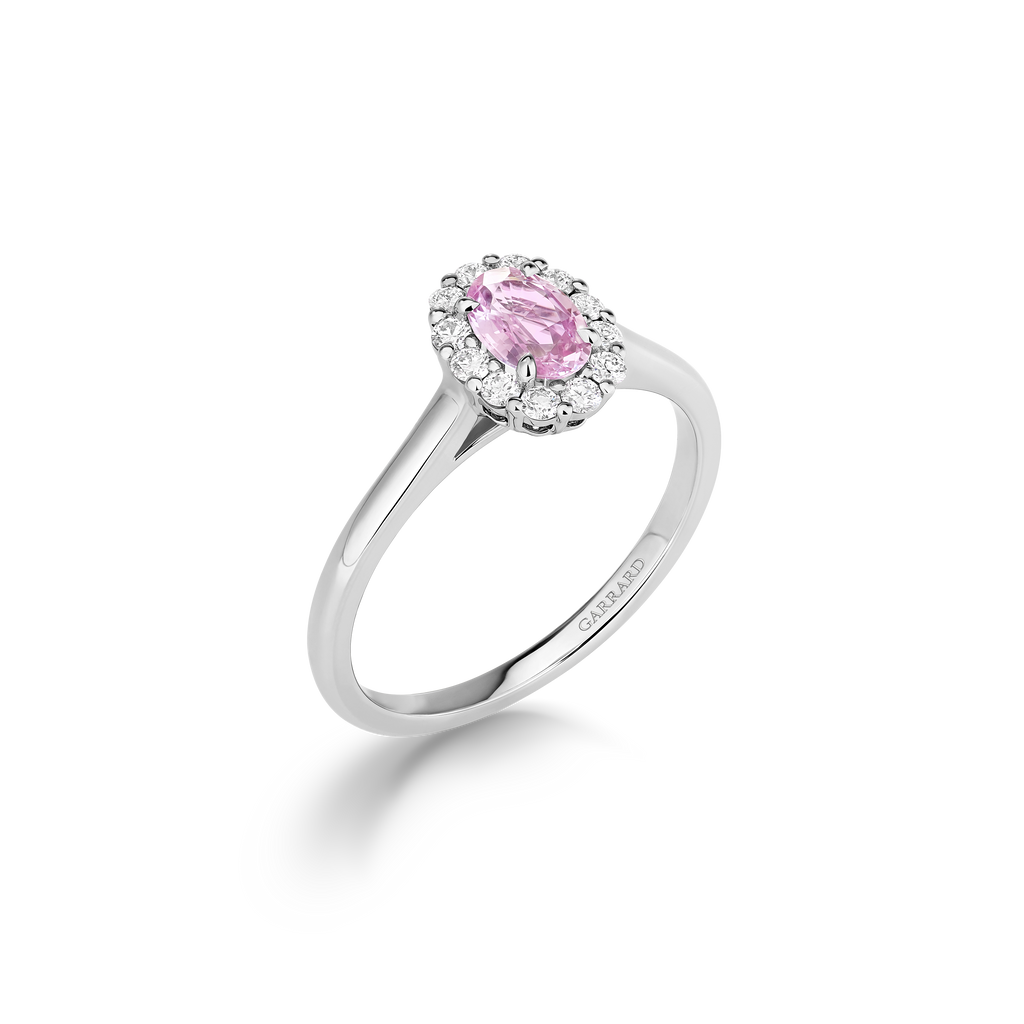 1735 Mini Icons Pink Sapphire Ring | In Platinum with Diamonds