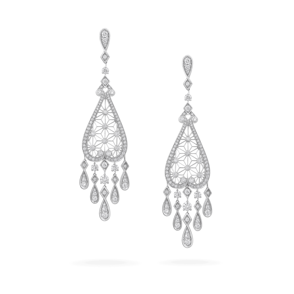 Garrard Muse Filigree Diamond Earrings​ In 18ct White Gold​ 2016245 Hero2