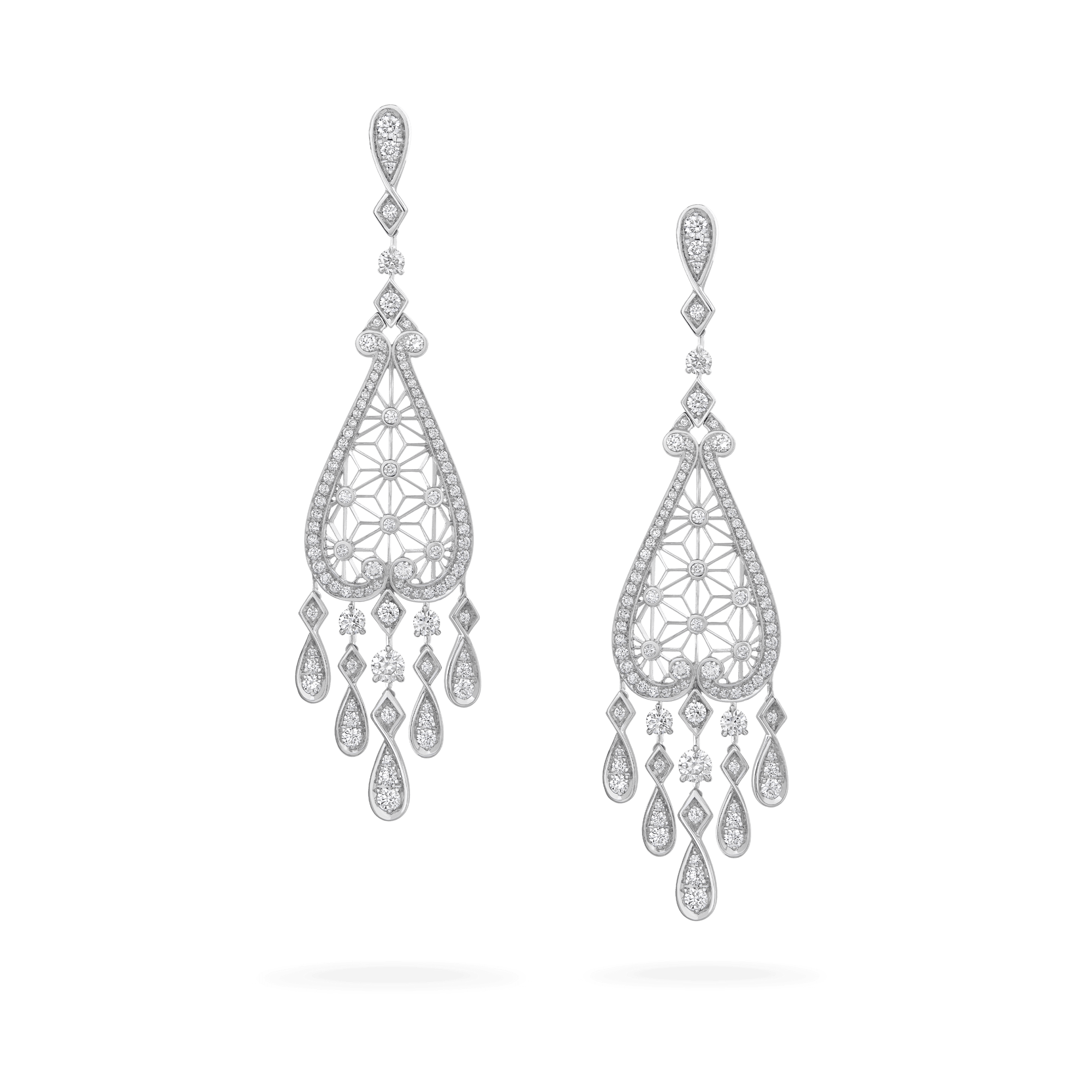 Garrard Muse Filigree Diamond Earrings​ In 18ct White Gold​ 2016245 Hero2