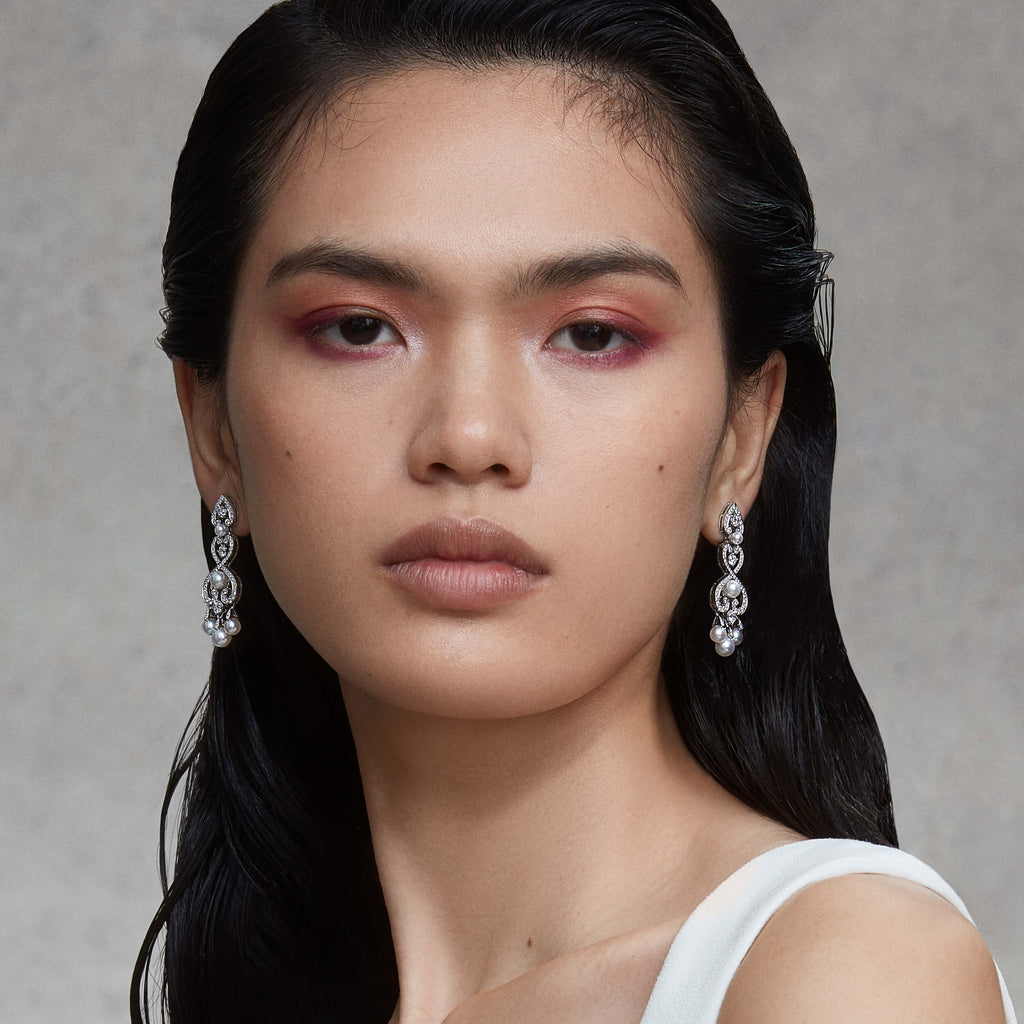 Garrard Regal Cascade Pearl Earrings 2016556 Model