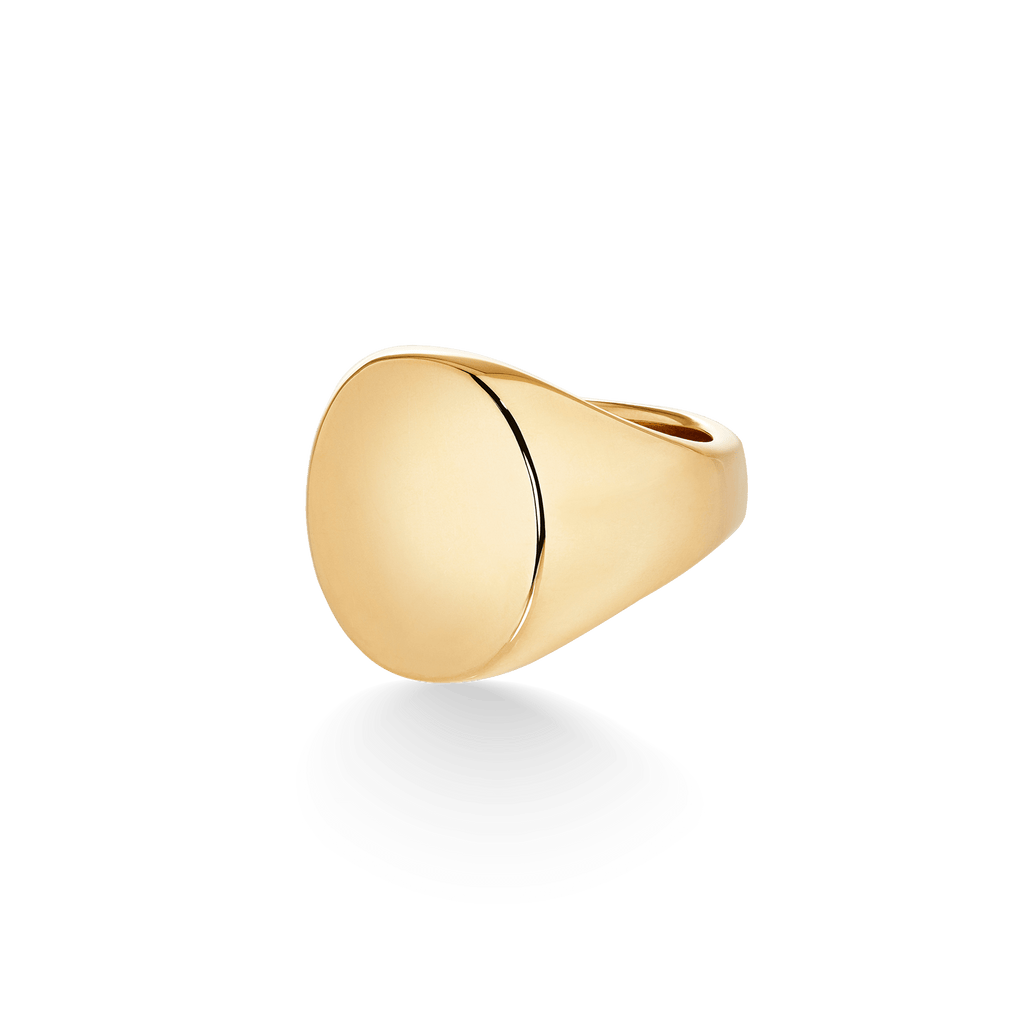 Garrard Signet Ring Big Oval Yellow Gold