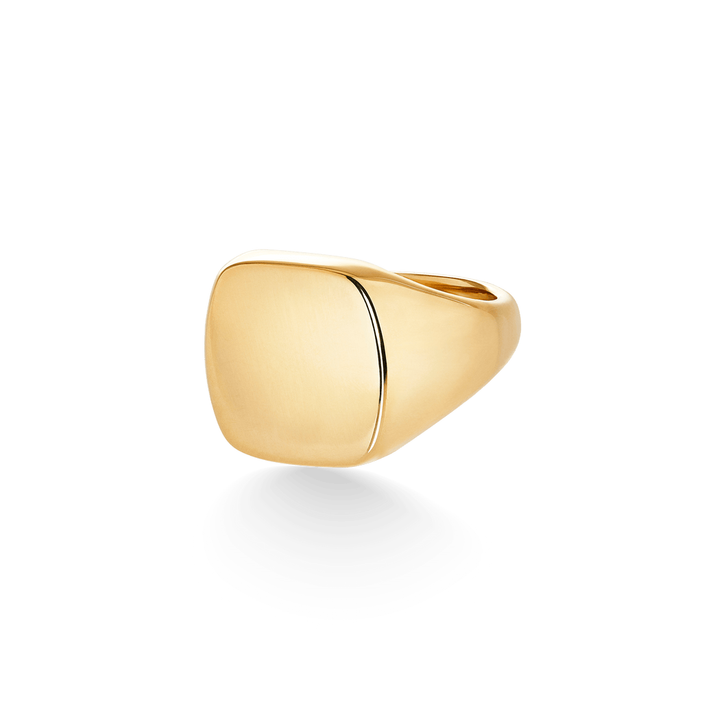 Garrard Signet Ring Medium Squared Yellow Gold