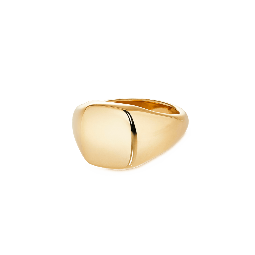 Garrard Small Squared Signet Ring yellow gold
