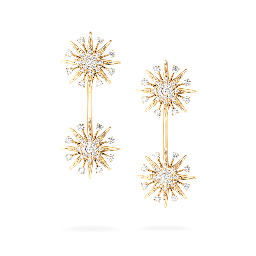 Garrard Starlight Jewellery Collection Diamond Drop Jacket Earrings In 18ct Yellow Gold 2019155