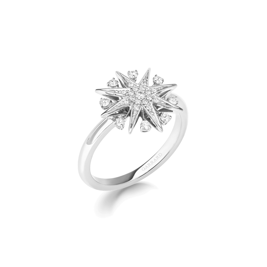 Garrard Starlight Jewellery Collection Mini Icons Diamond Ring In 18ct White Gold 2019158
