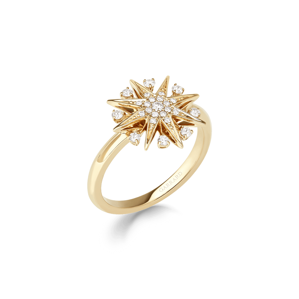 Garrard Starlight Jewellery Collection Mini Icons Diamond Ring In 18ct Yellow Gold 2019159