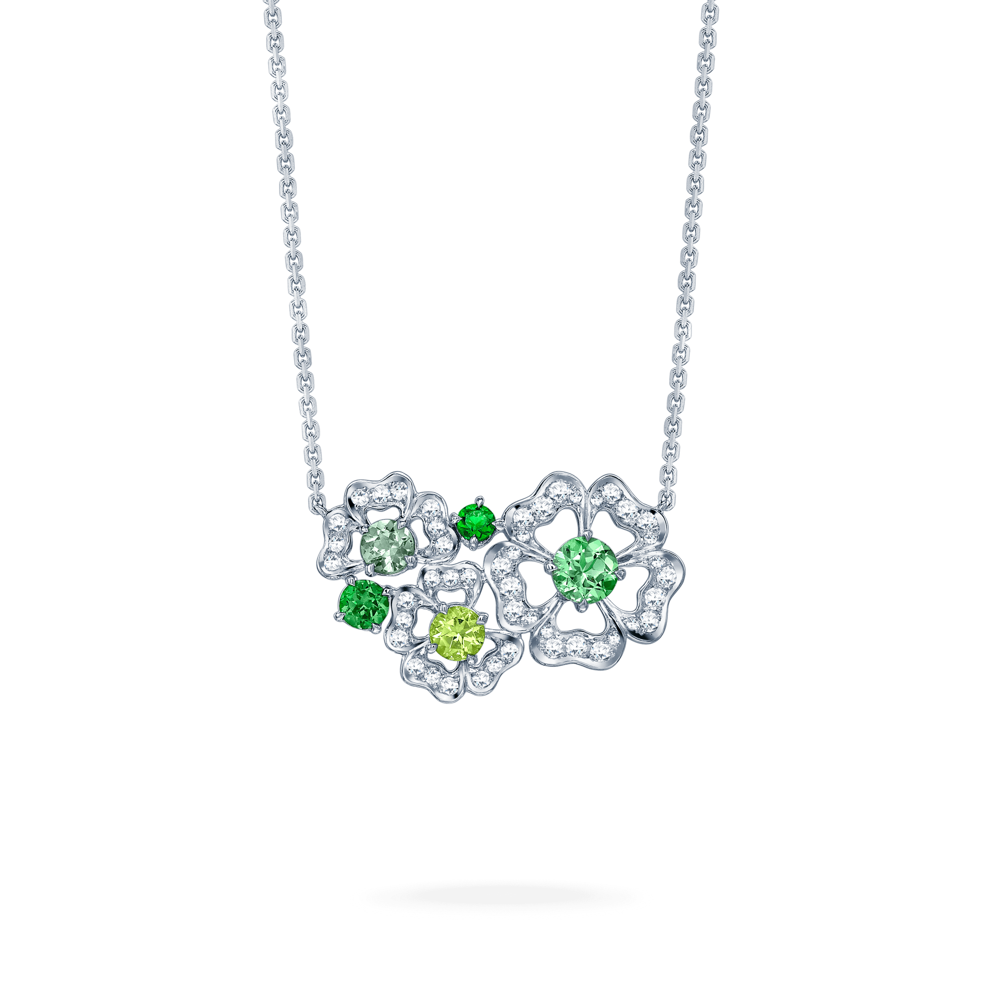Garrard Tudor Rose Petal Collection Diamond green pendant Mothers day jewellery gifts 2014667