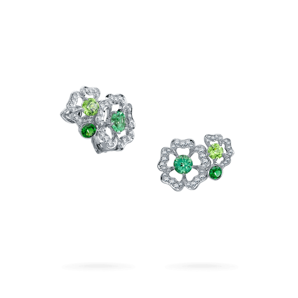 Garrard Tudor Rose Petal Green Sapphire Ear Climbers 2014343