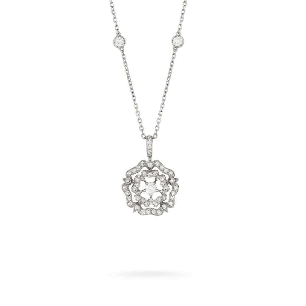 Garrard Tudor Rose white gold necklace with diamonds 2012107