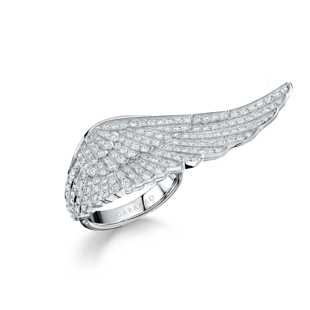 Garrard Wings Classic Ring in 18ct White Gold with diamonds 1