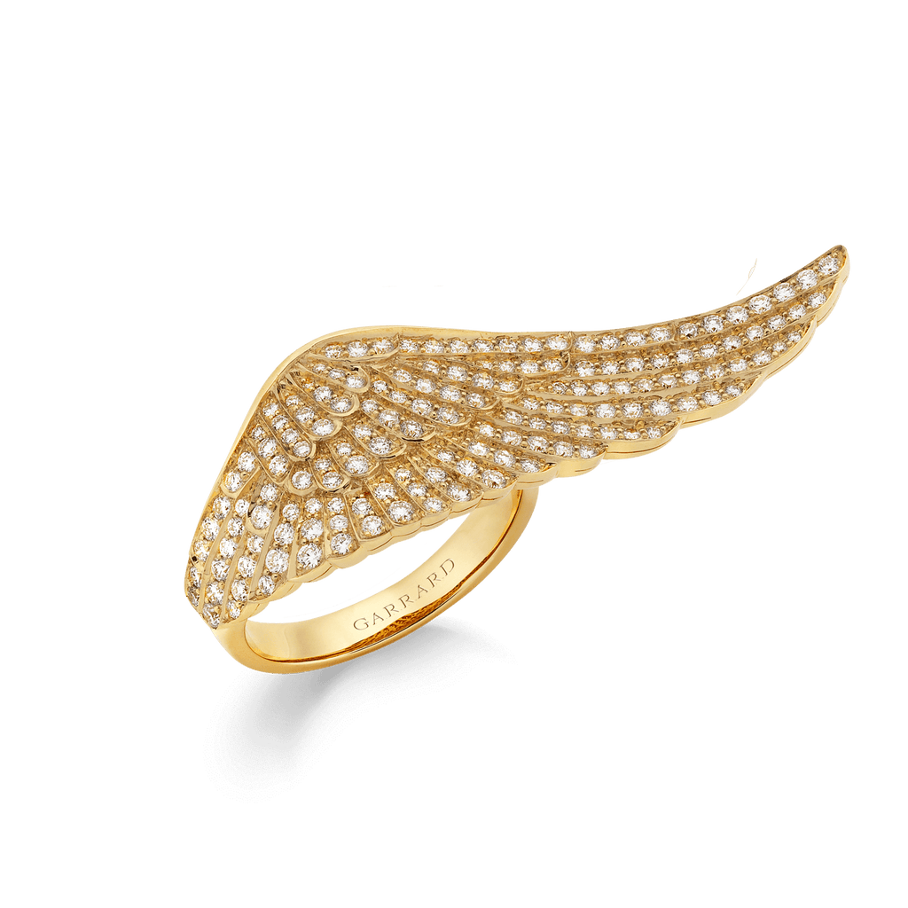 Garrard Wings Classic Ring in 18ct Yellow gold with diamonds 1