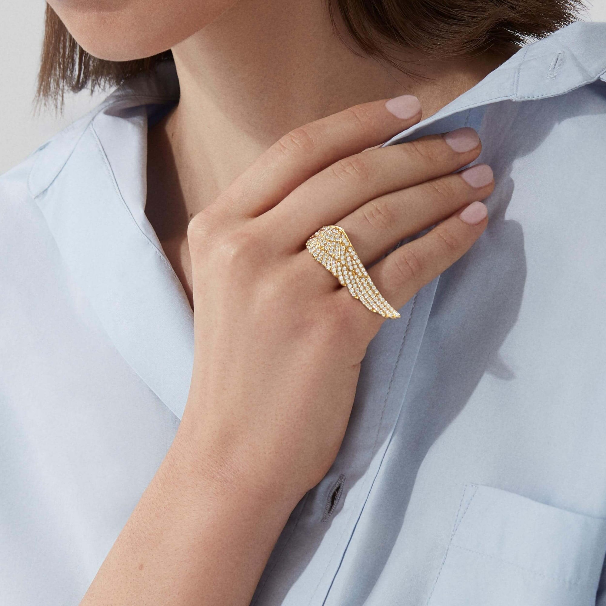 Garrard Wings Classic Ring in 18ct Yellow gold with diamonds 2012075 Model 1