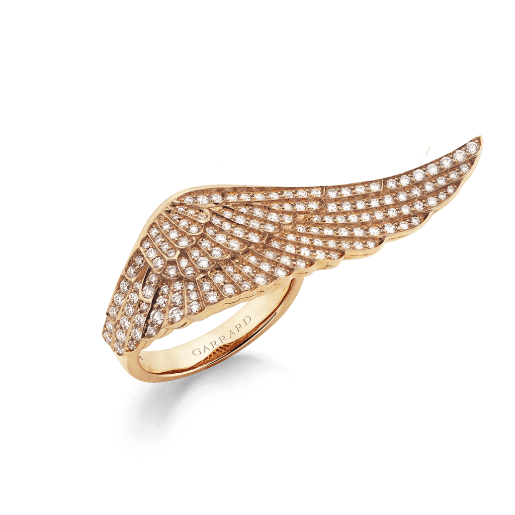 Garrard Wings Classic Ring in 18ct rose gold with diamonds 1