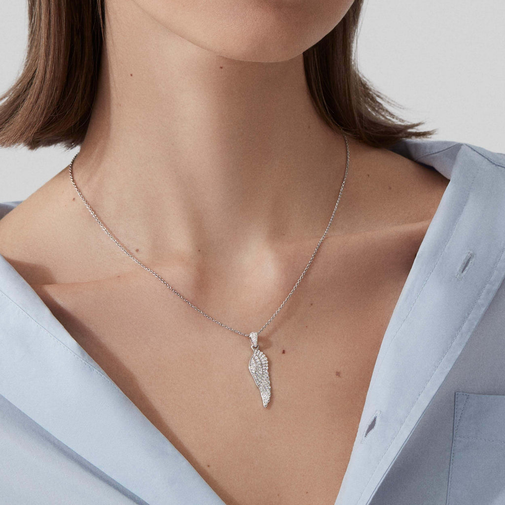 Garrard Wings Classic jewellery collection Diamond Pendant In 18ct White Gold 2008168 model